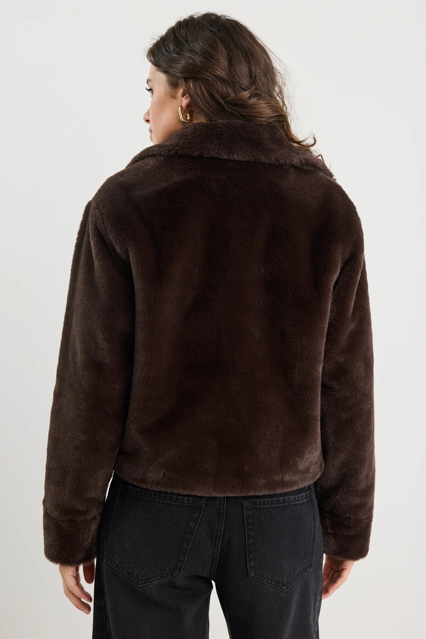 Lodge chocolate faux fur jacket