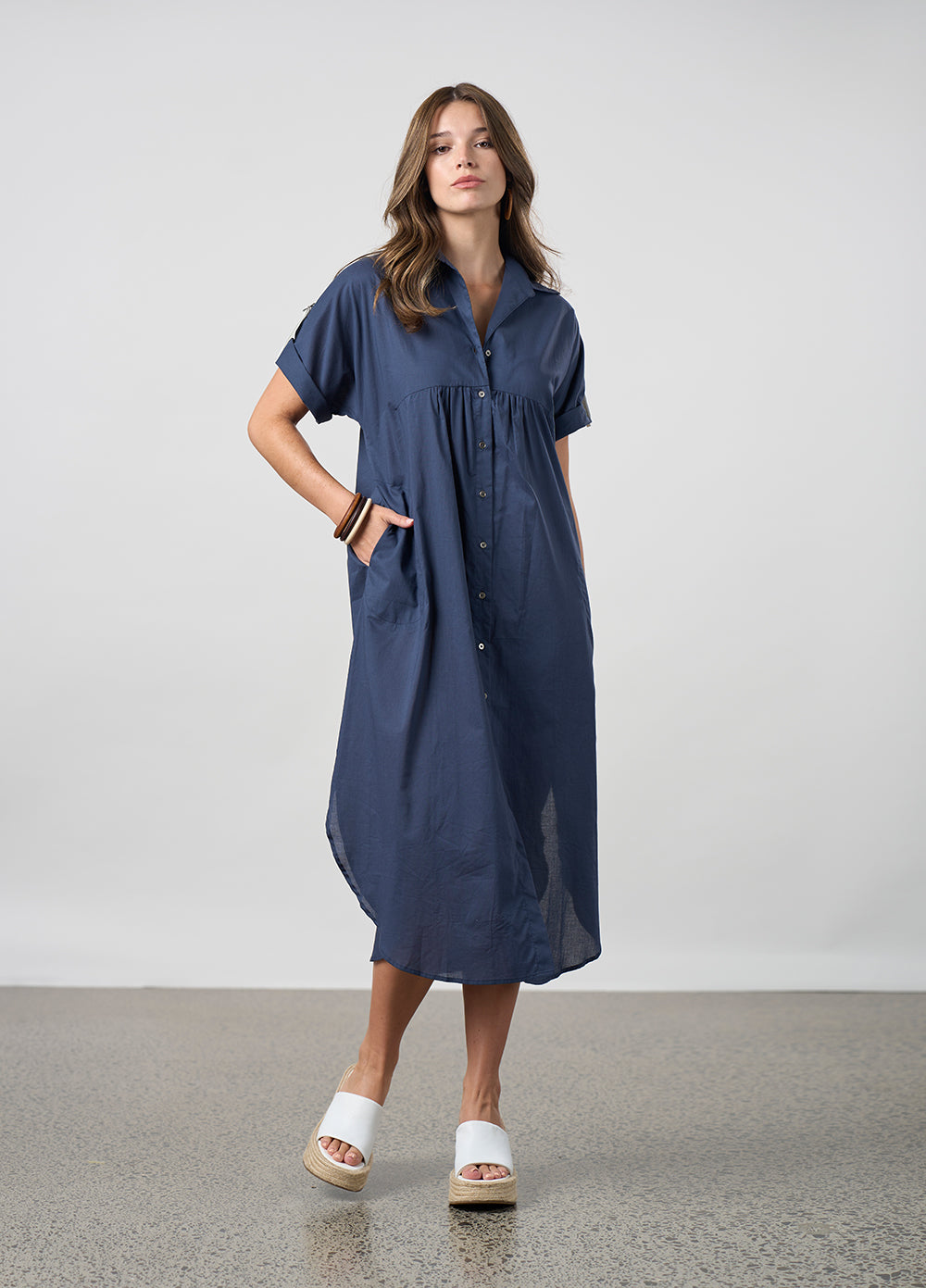 Breeze Shirt Dress Navy
