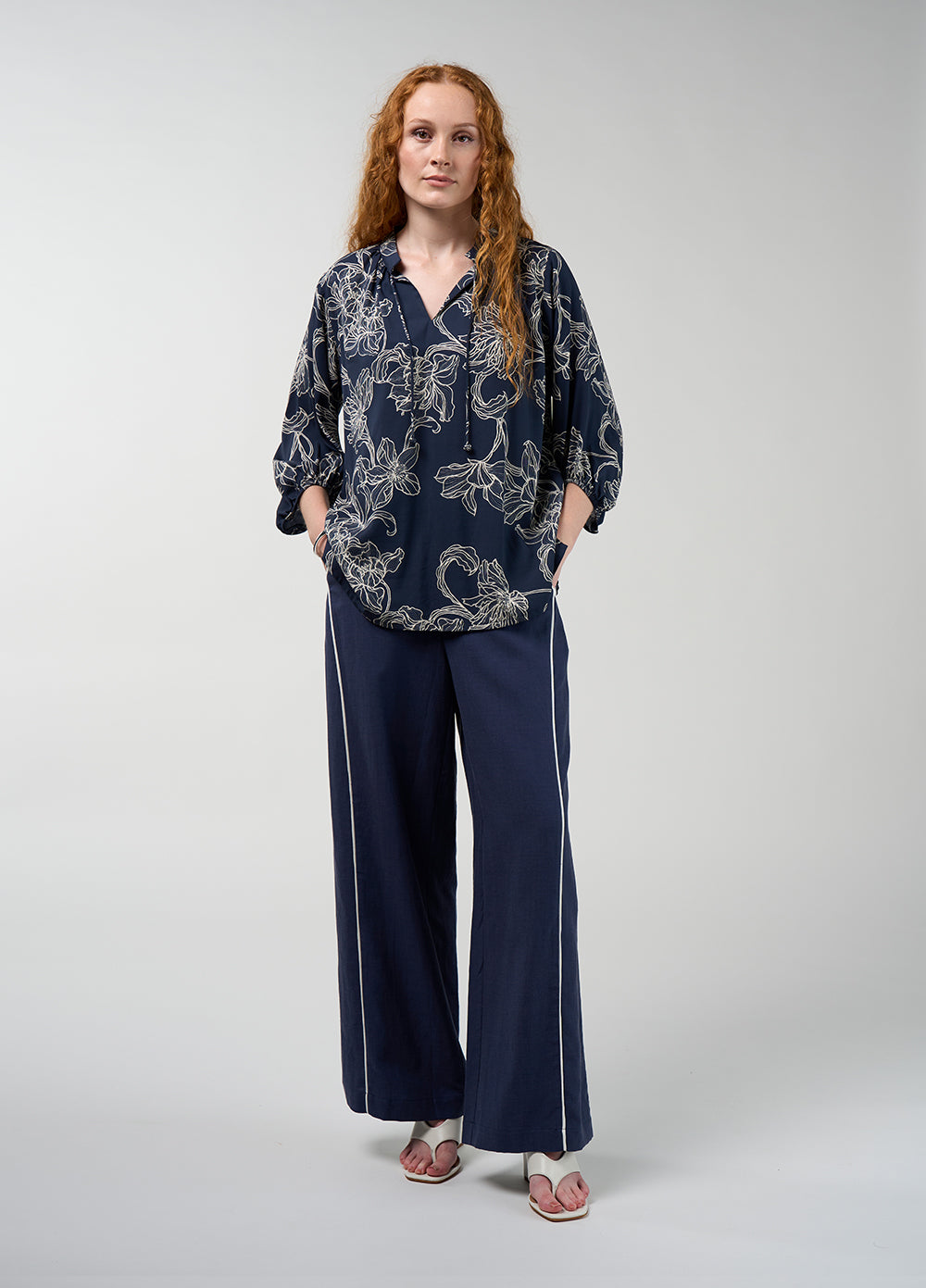 Blueprint Blouse Navy Multi