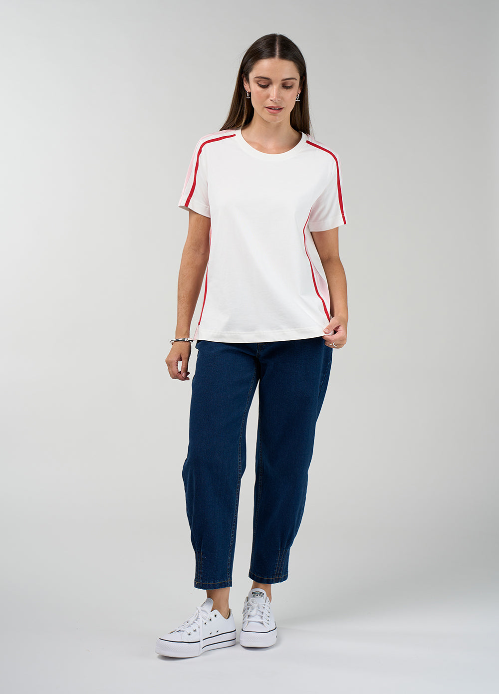 Contour tee white-blush