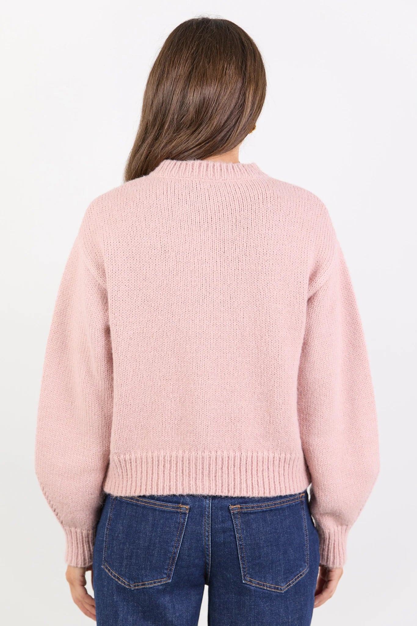 Mirage Blush Fluffy Crewneck Cardi