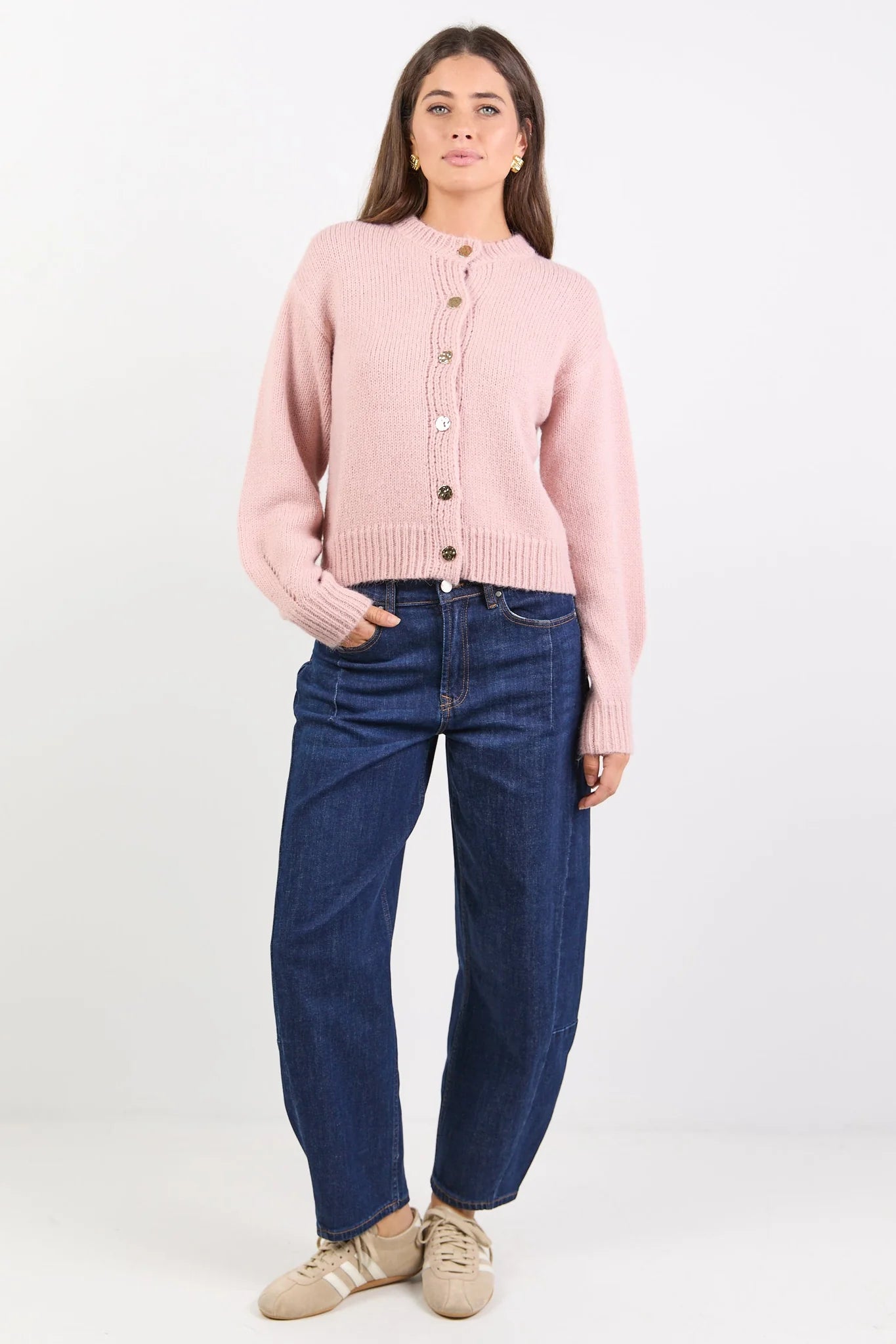 Mirage Blush Fluffy Crewneck Cardi