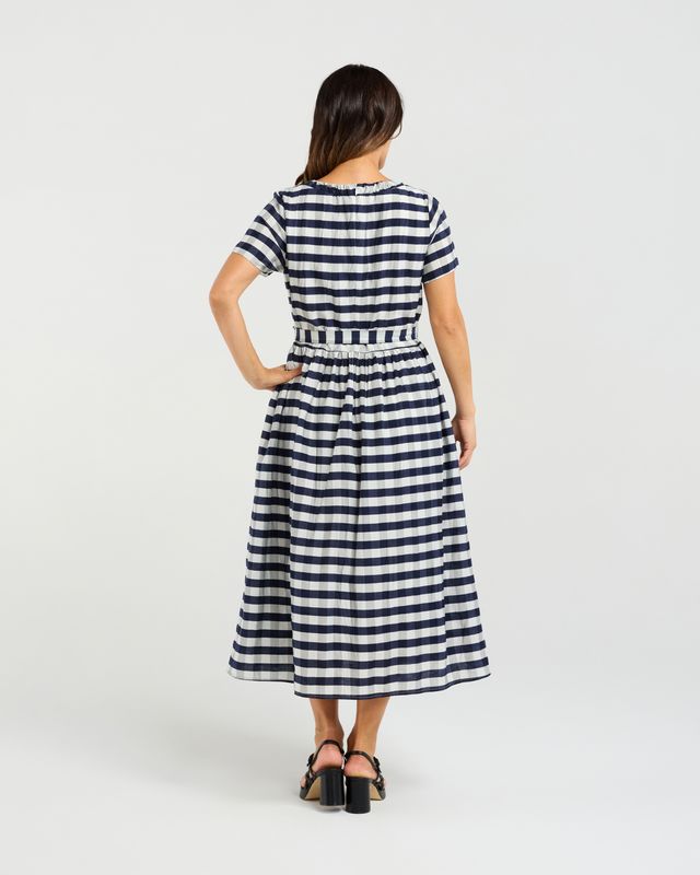 Scarlett Dress Navy Check