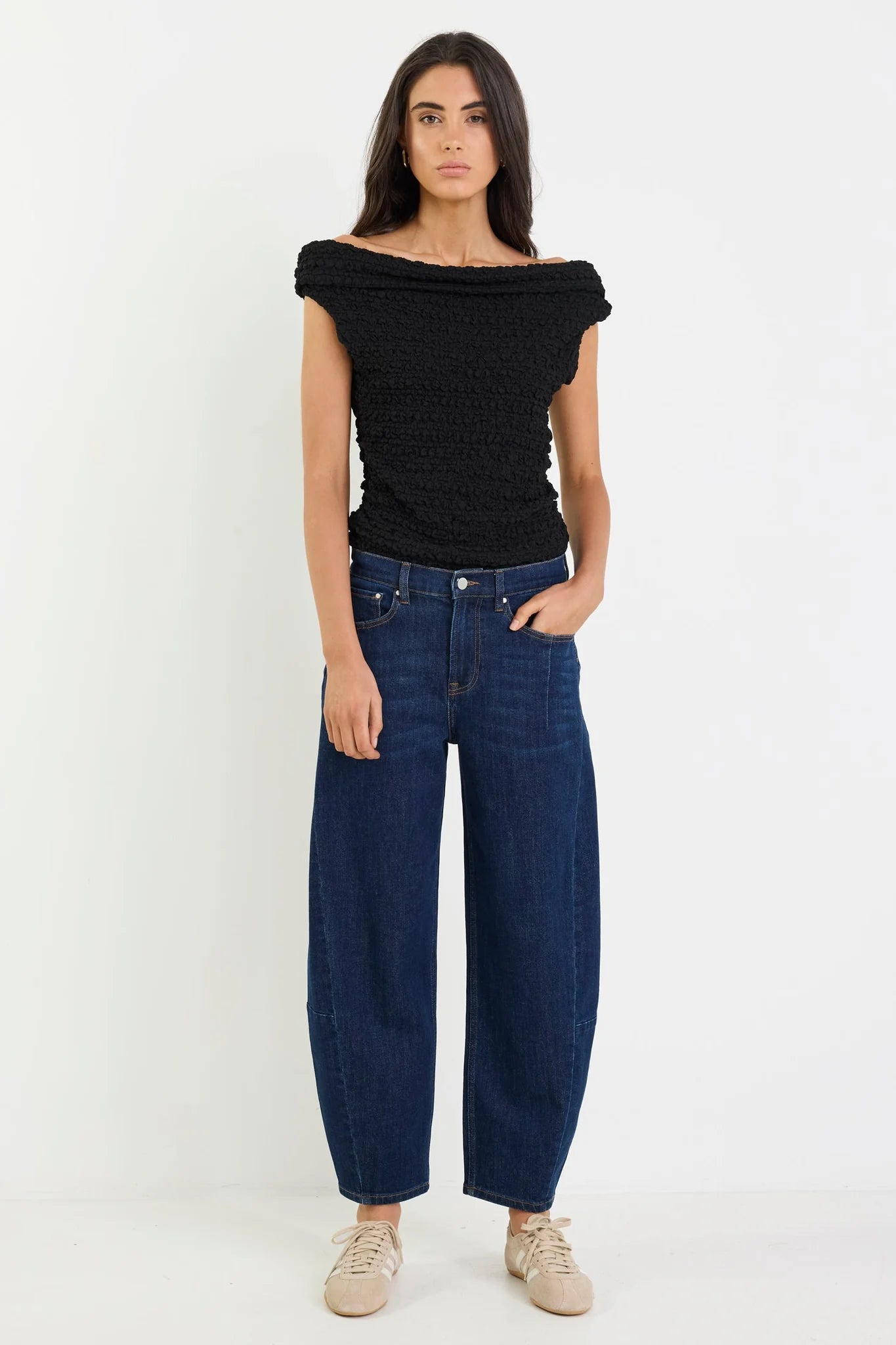 Graduate Dark Blue Barrel Jean