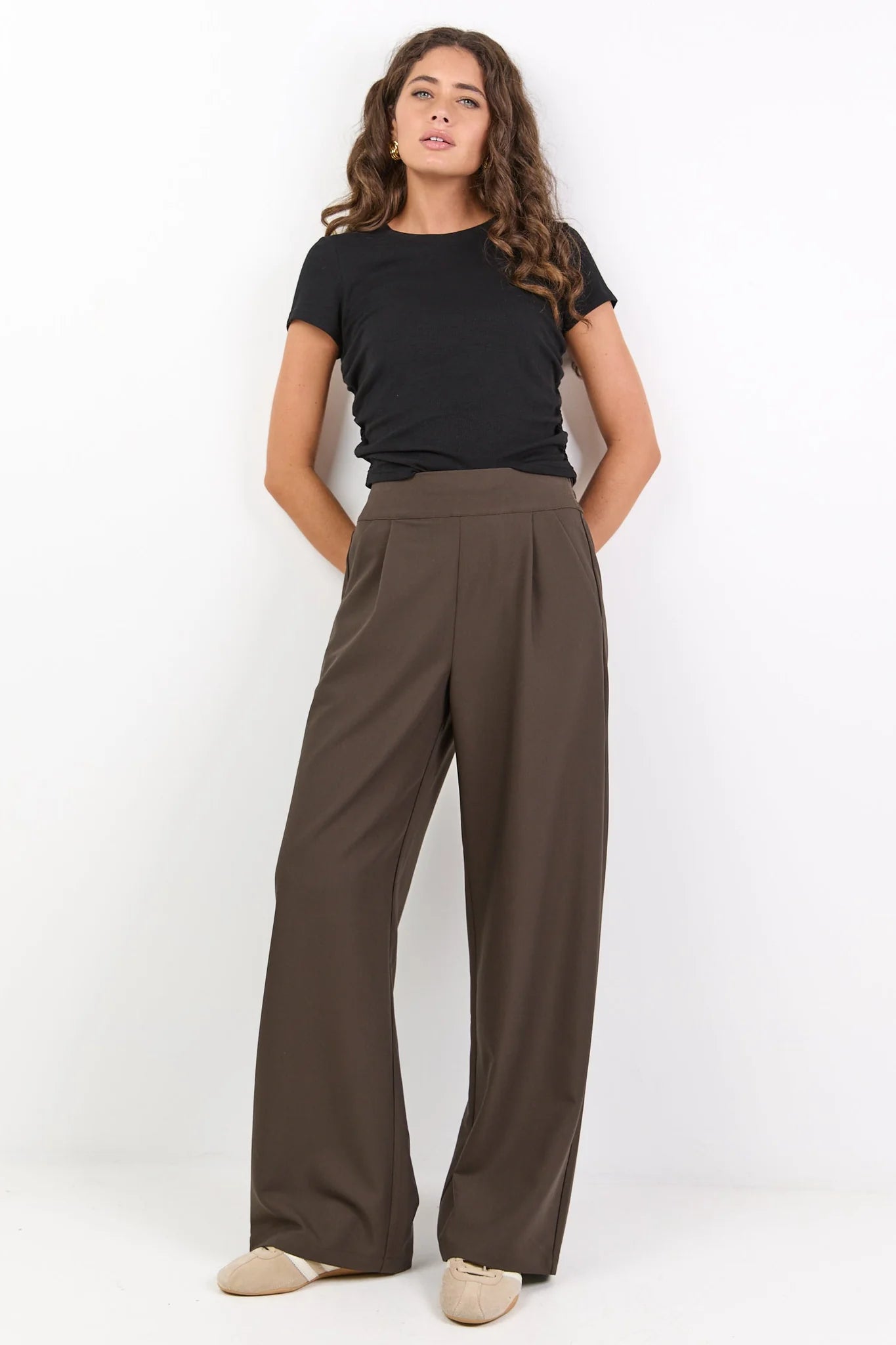 Instinctive dark chocolate wide leg pant