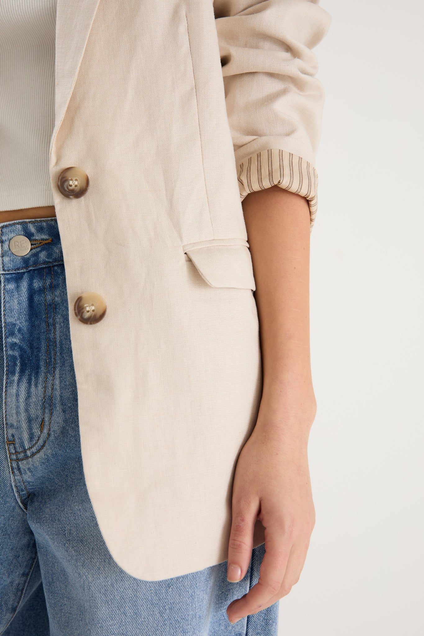 Pillar Cream Linen Blazer