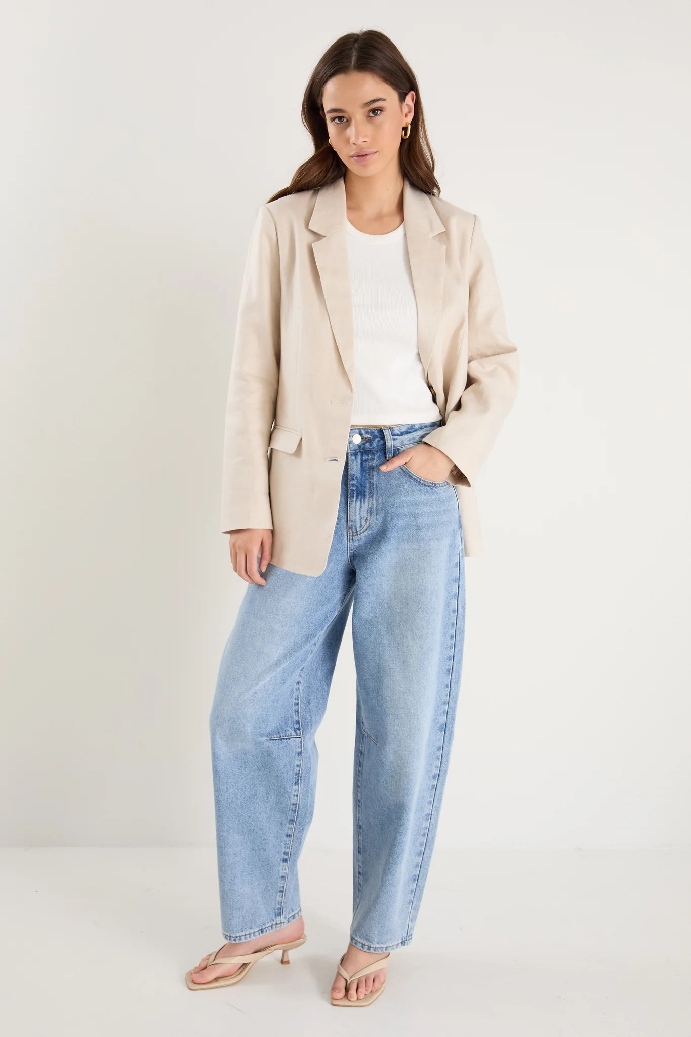 Pillar Cream Linen Blazer