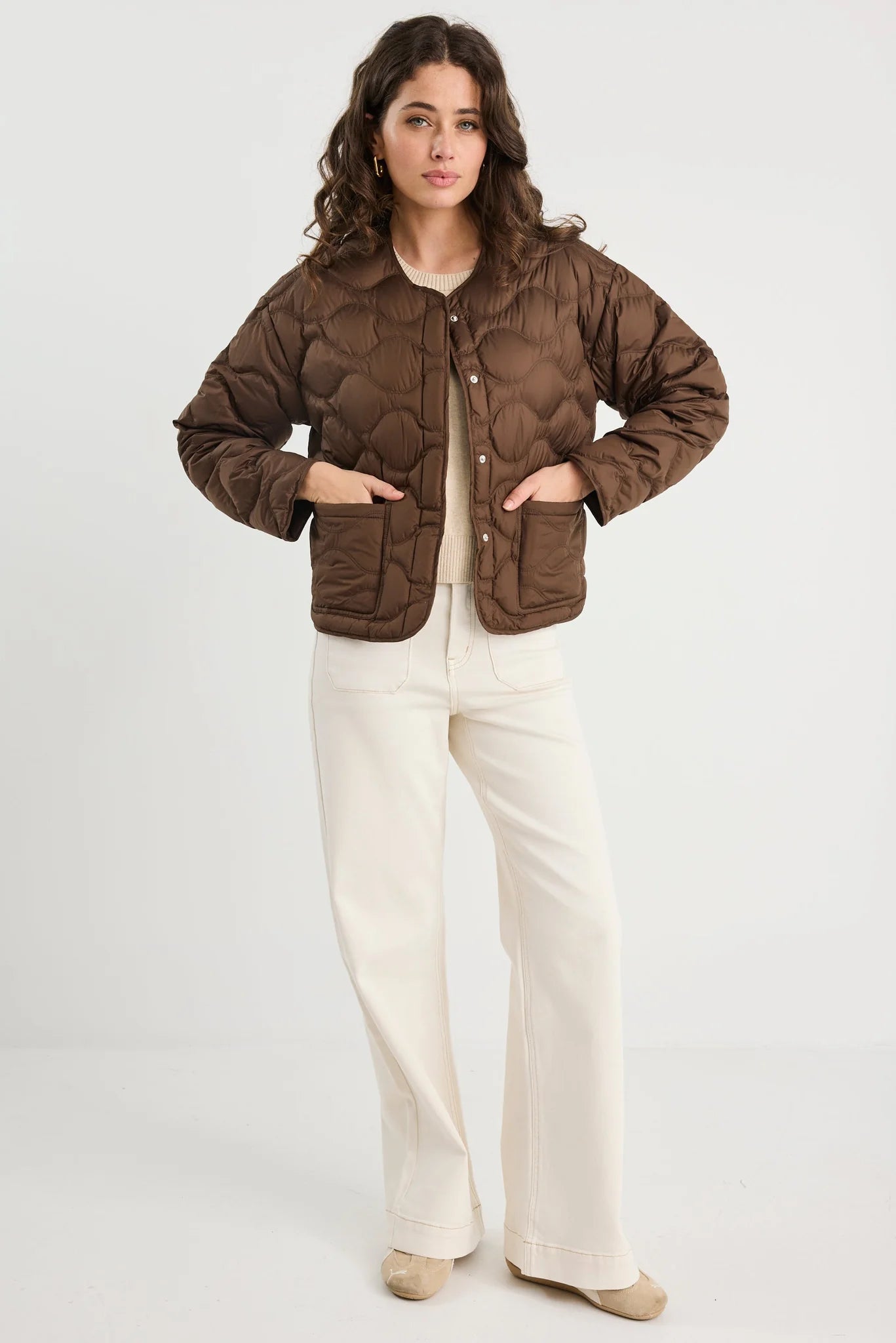 Premium Chocolate Down Quilted Puffer Jacket