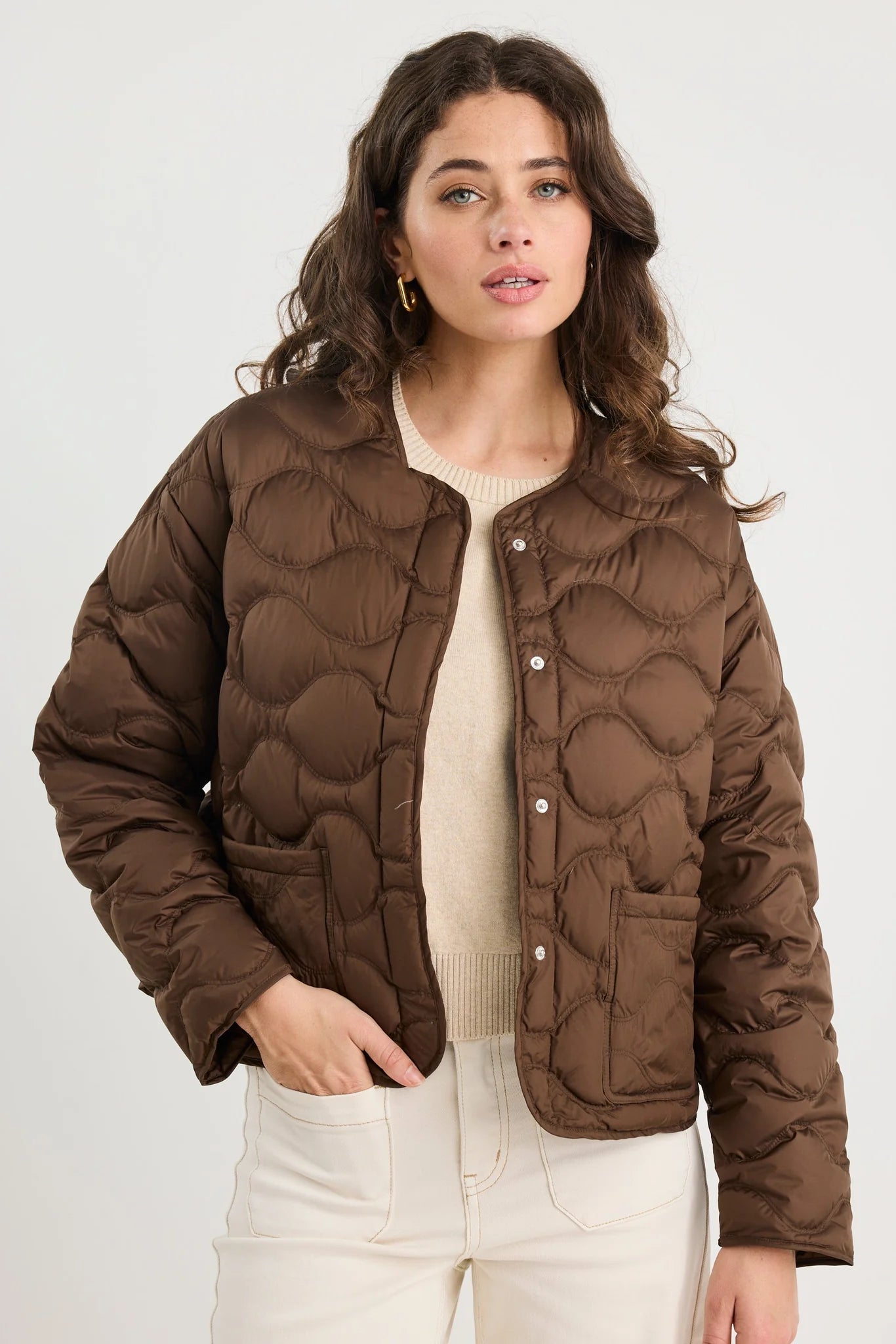 Premium Chocolate Down Quilted Puffer Jacket
