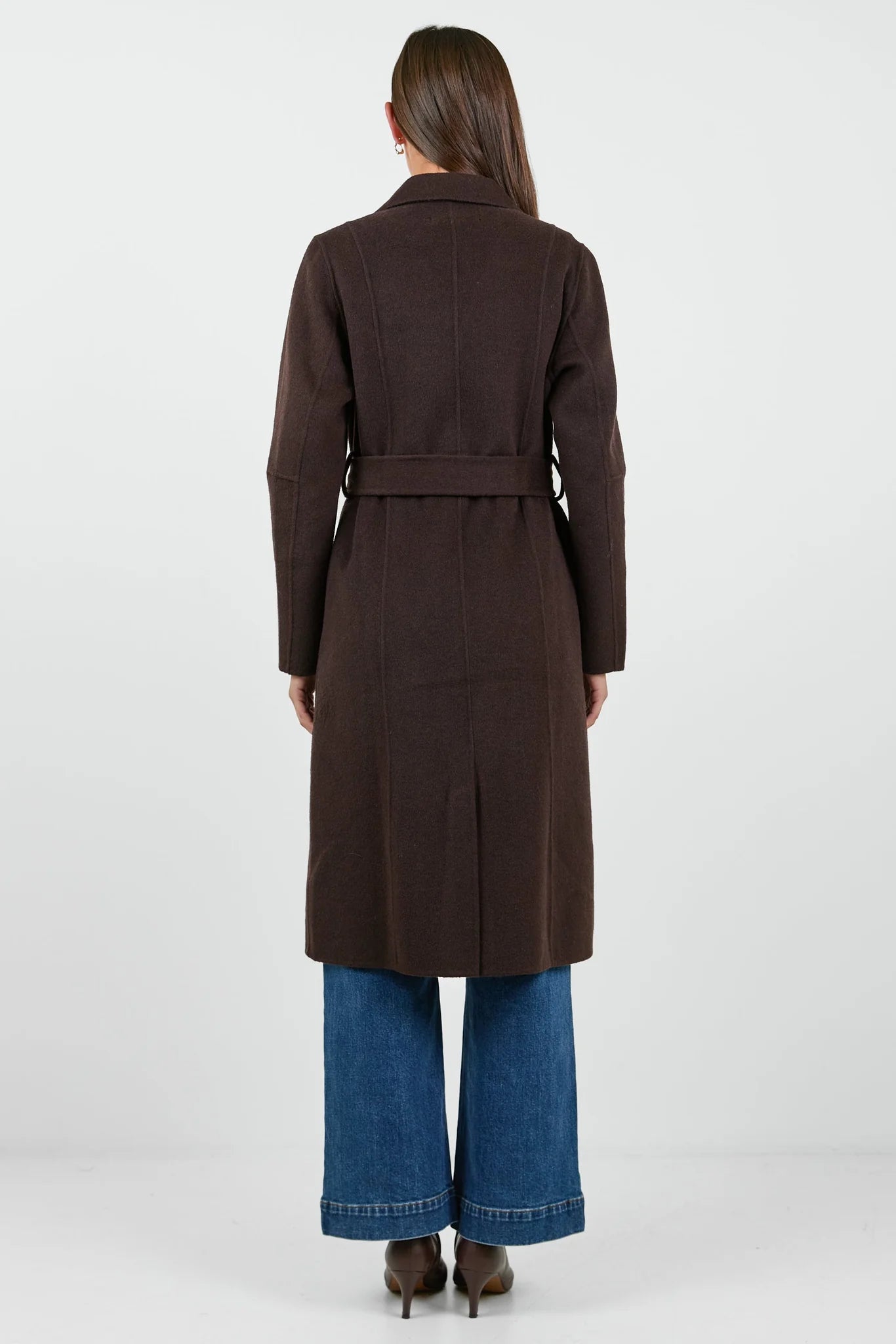 Provence Chocolate Melton Double Breasted Coat