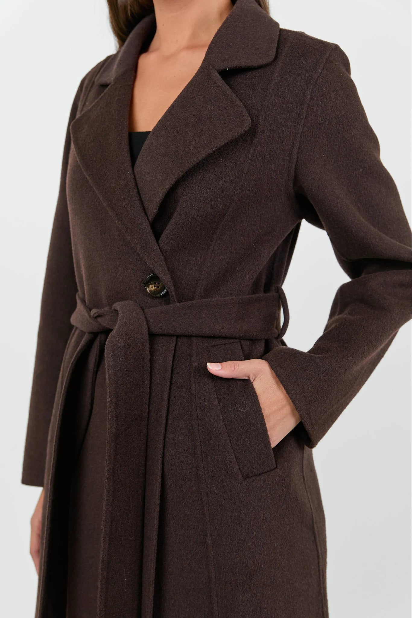 Provence Chocolate Melton Double Breasted Coat