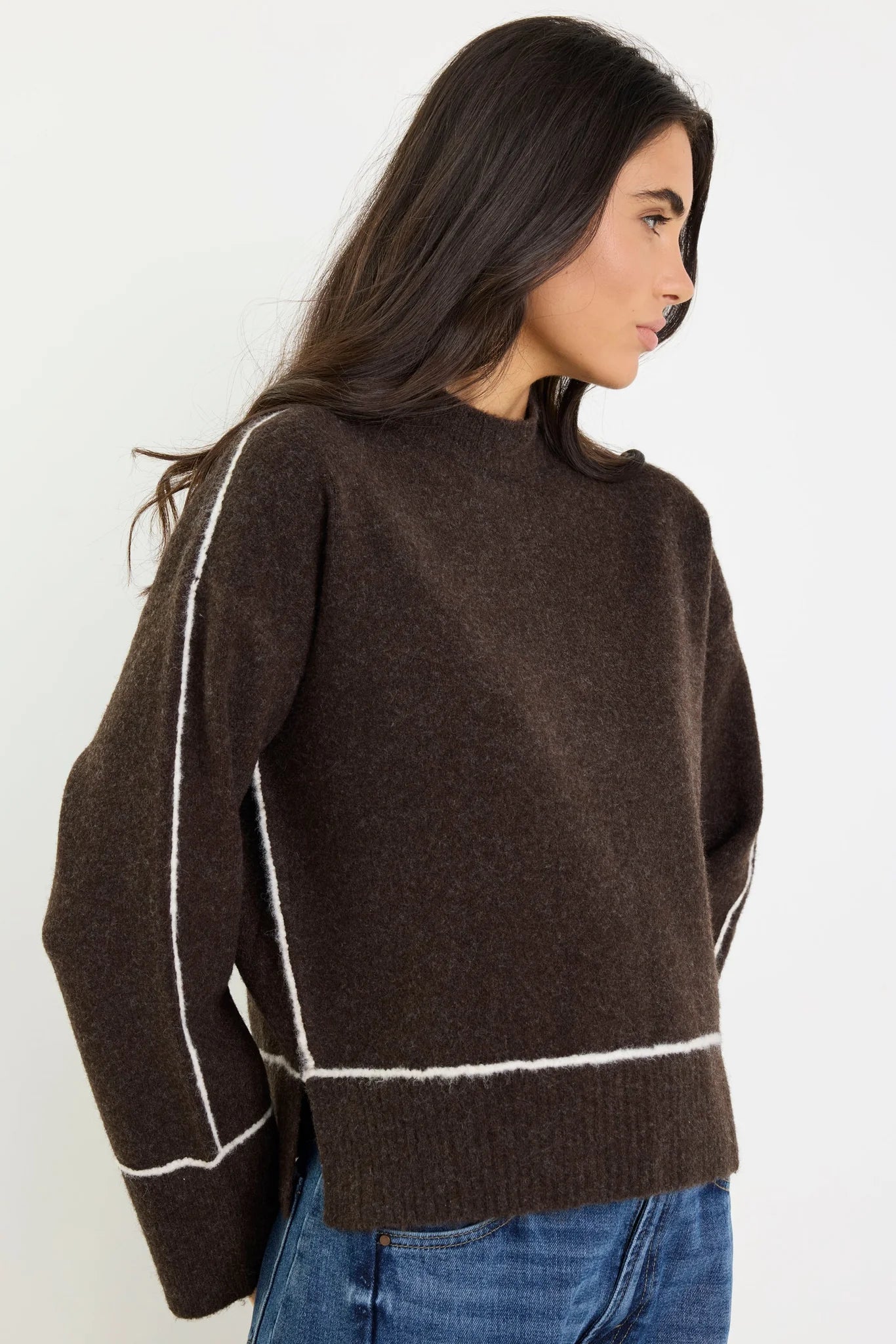Quest chocolate contrast detail jumper