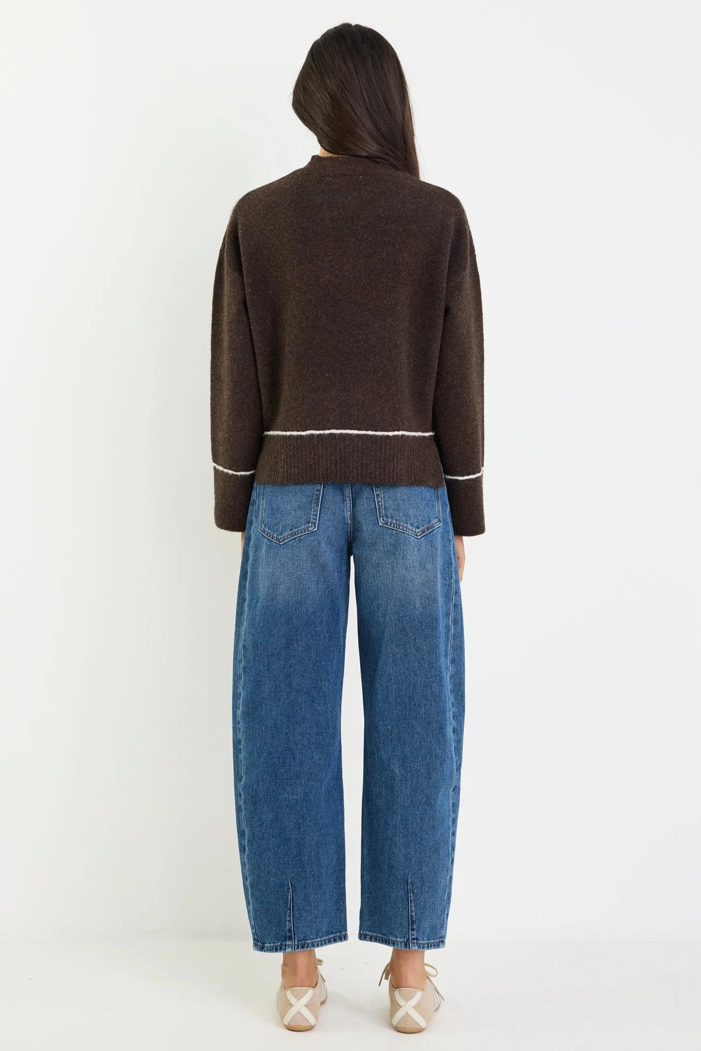 Quest chocolate contrast detail jumper