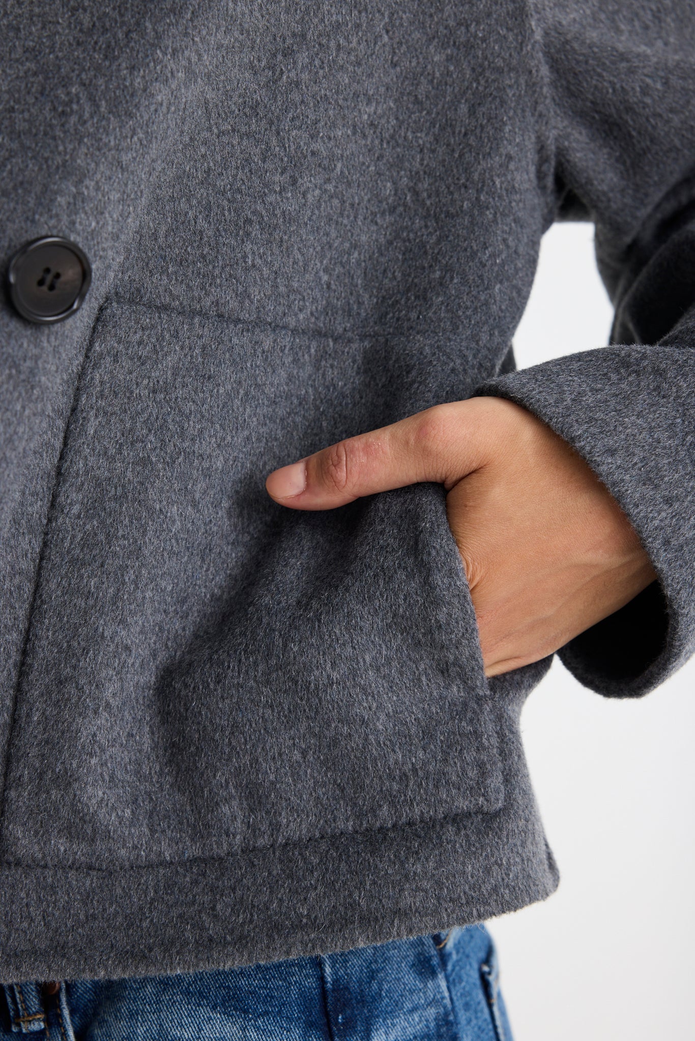 Ranger charcoal marle wool blend soft jacket