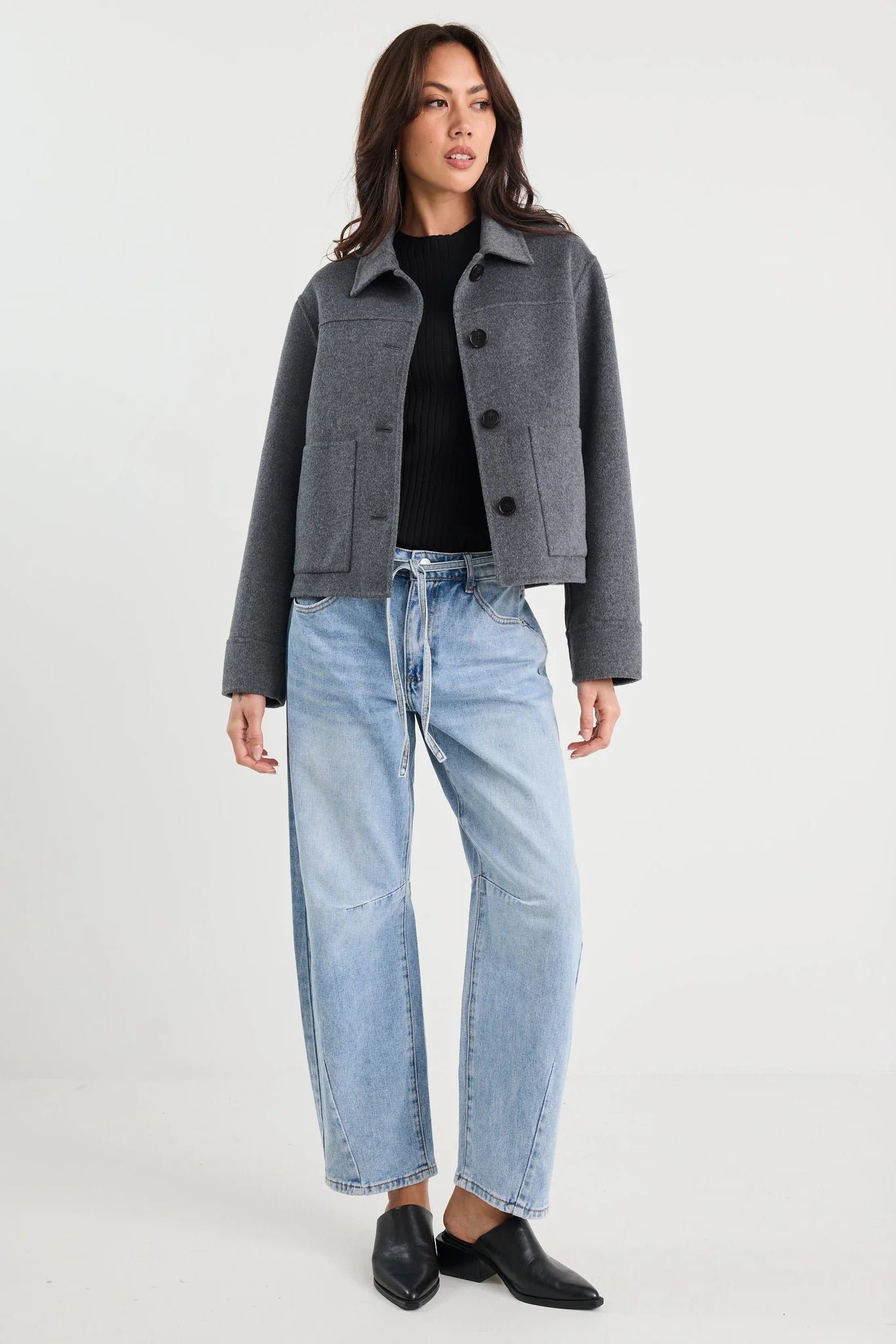 Ranger charcoal marle wool blend soft jacket
