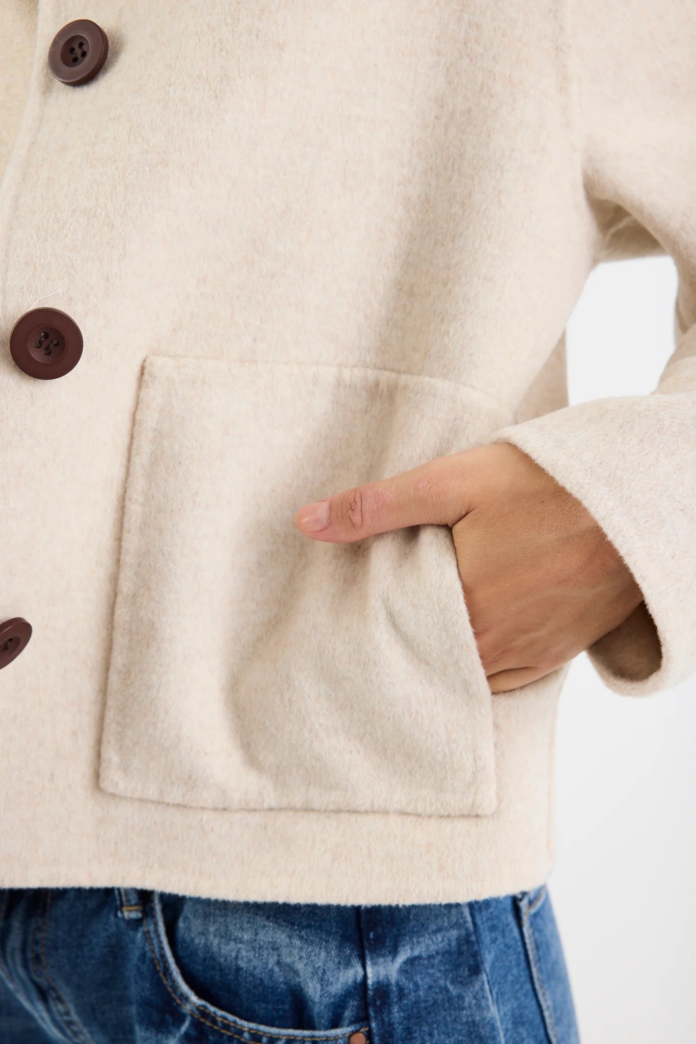 Ranger oat marle wool blend coat