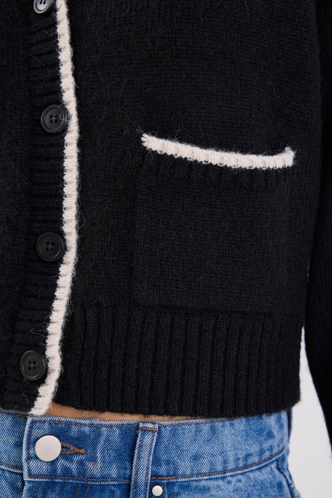 Rapport Black Contrast Edge Cardigan