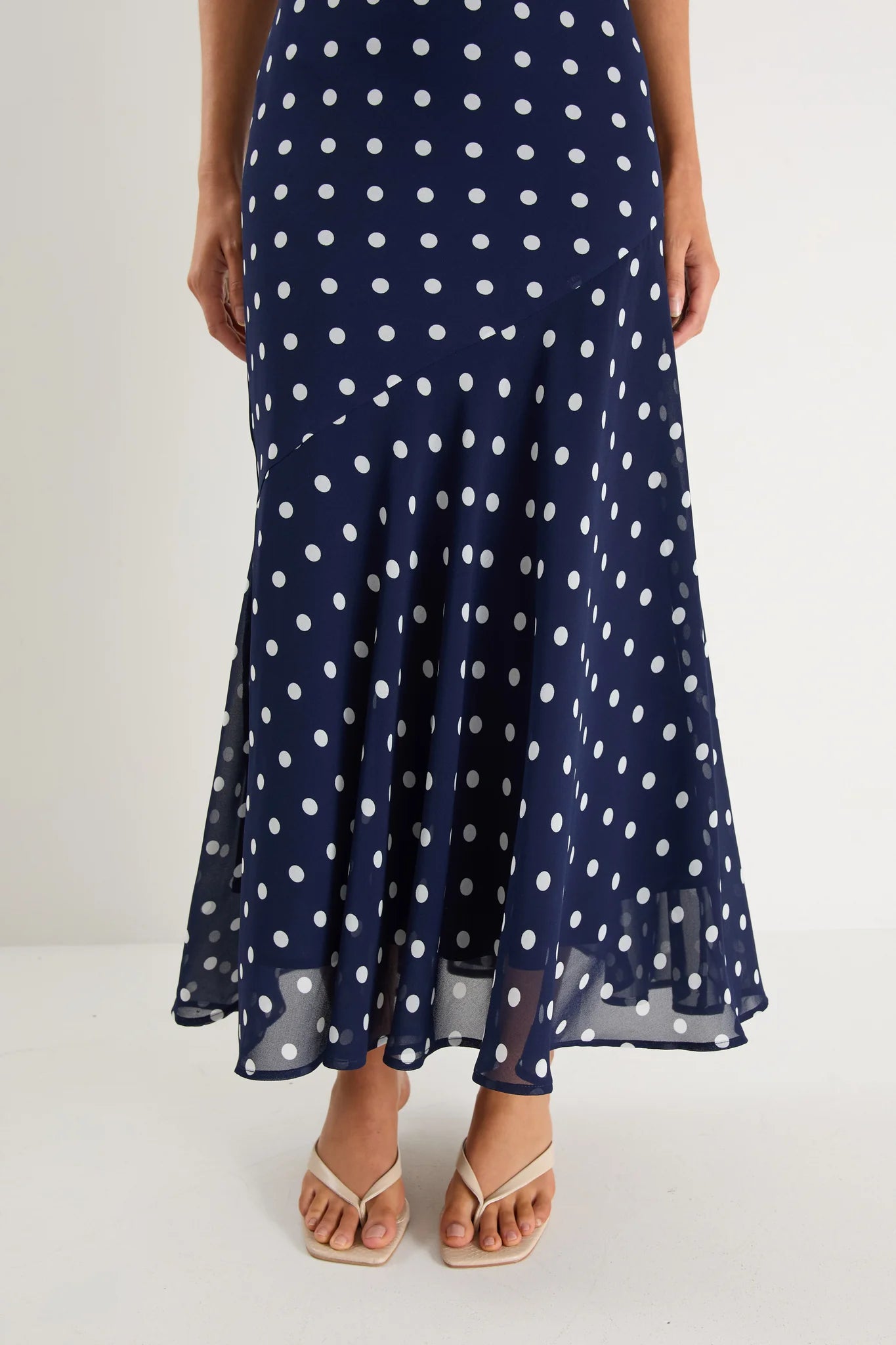 Reign Navy Polka Dot Maxi Dress