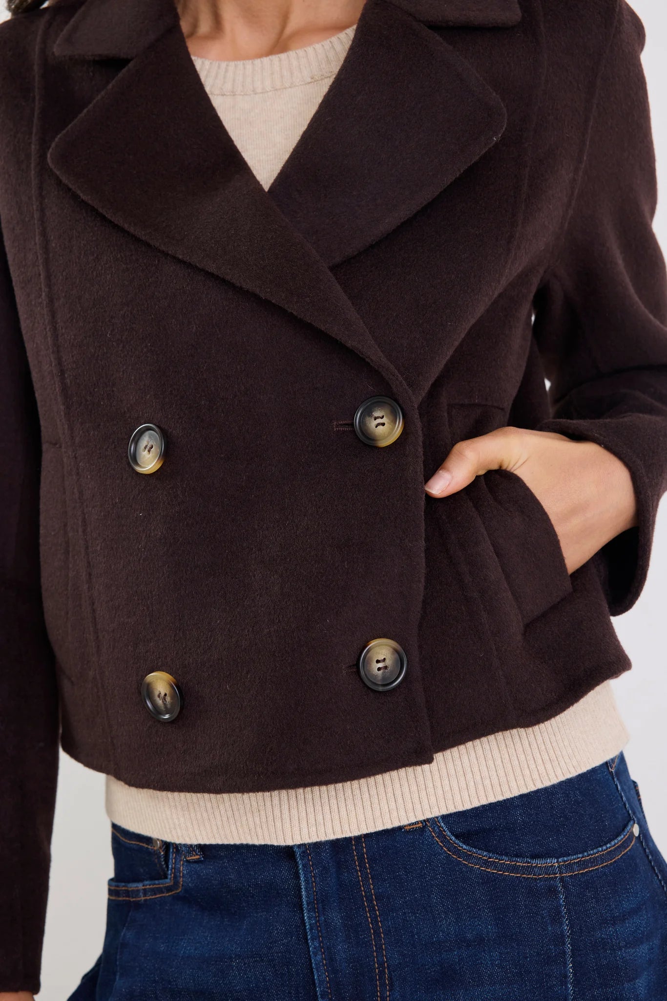 Reverie Chocolate Melton Coat