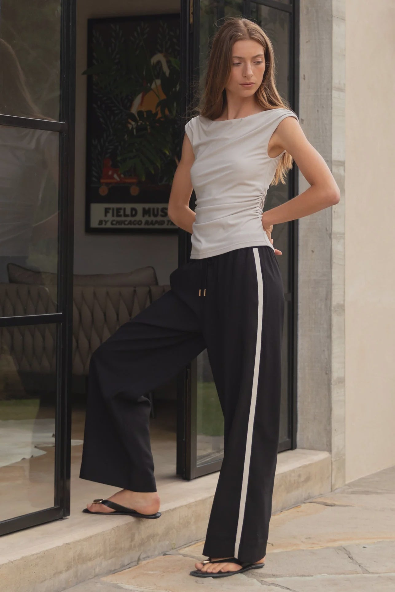 Townie Black Matte Wide Leg Pant