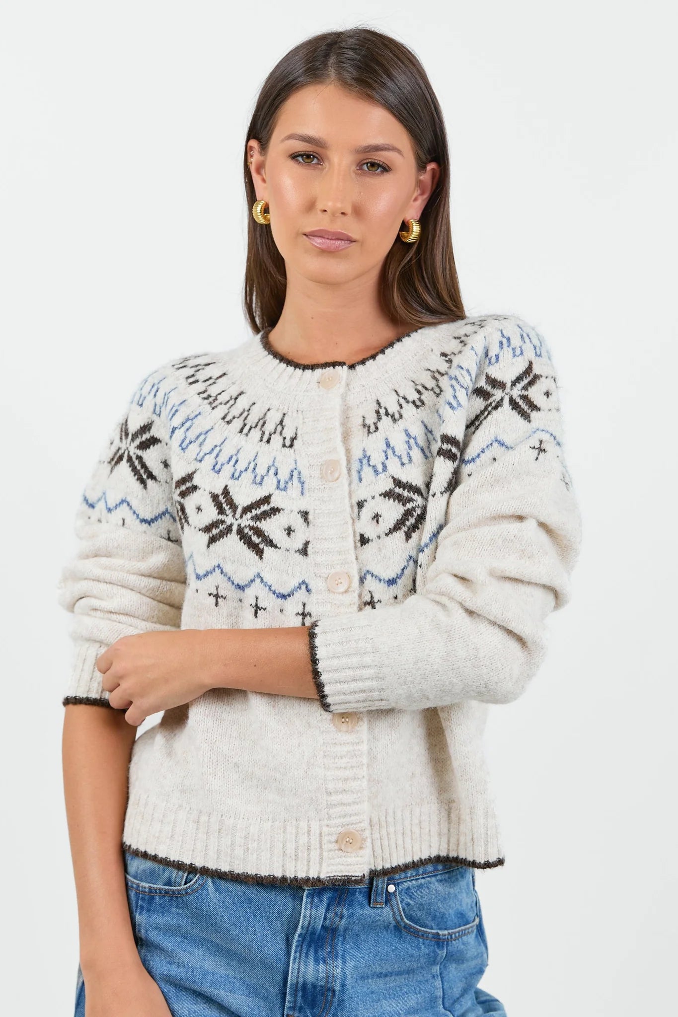 Shetland oat marle fairisle detail