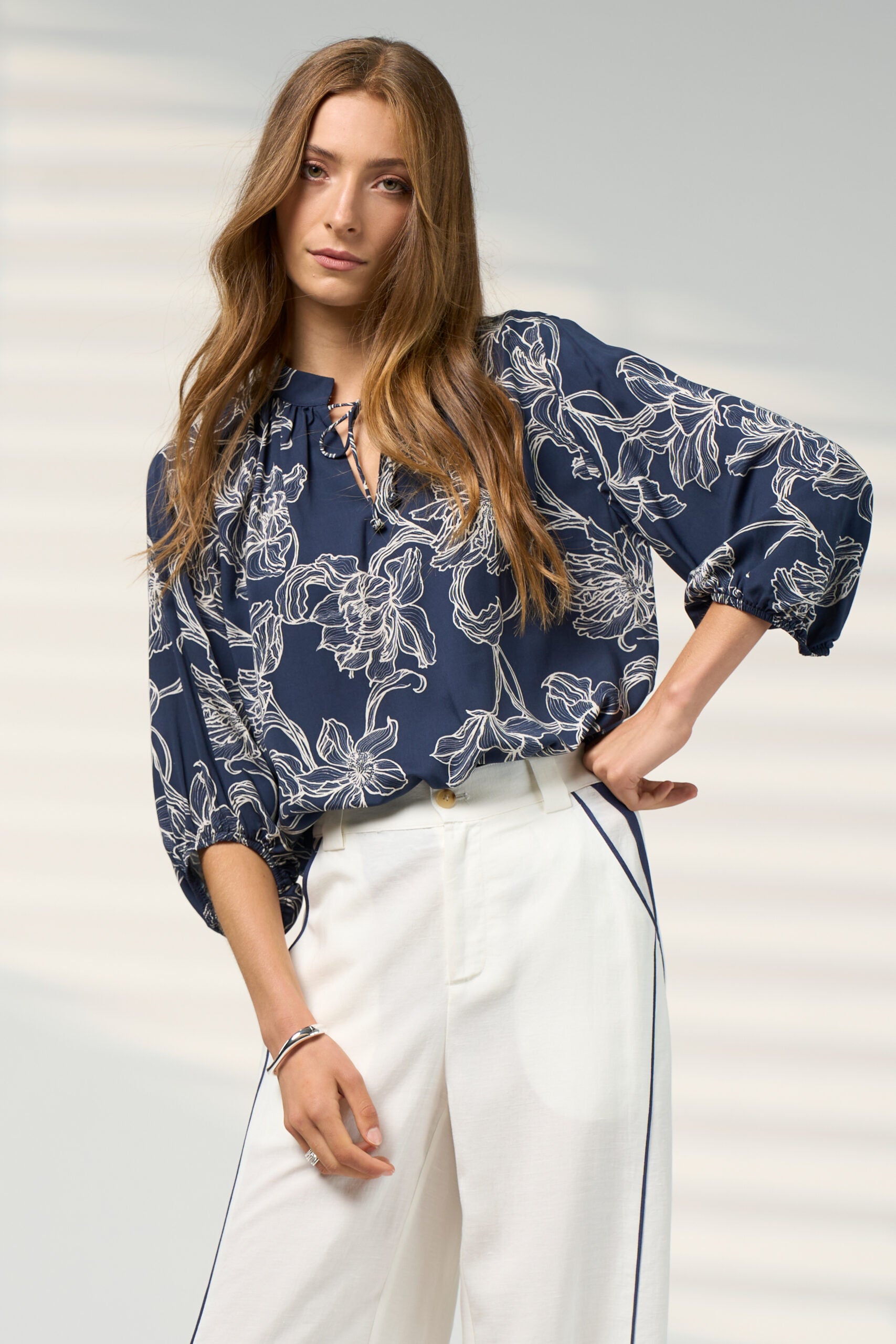 Blueprint Blouse Navy Multi