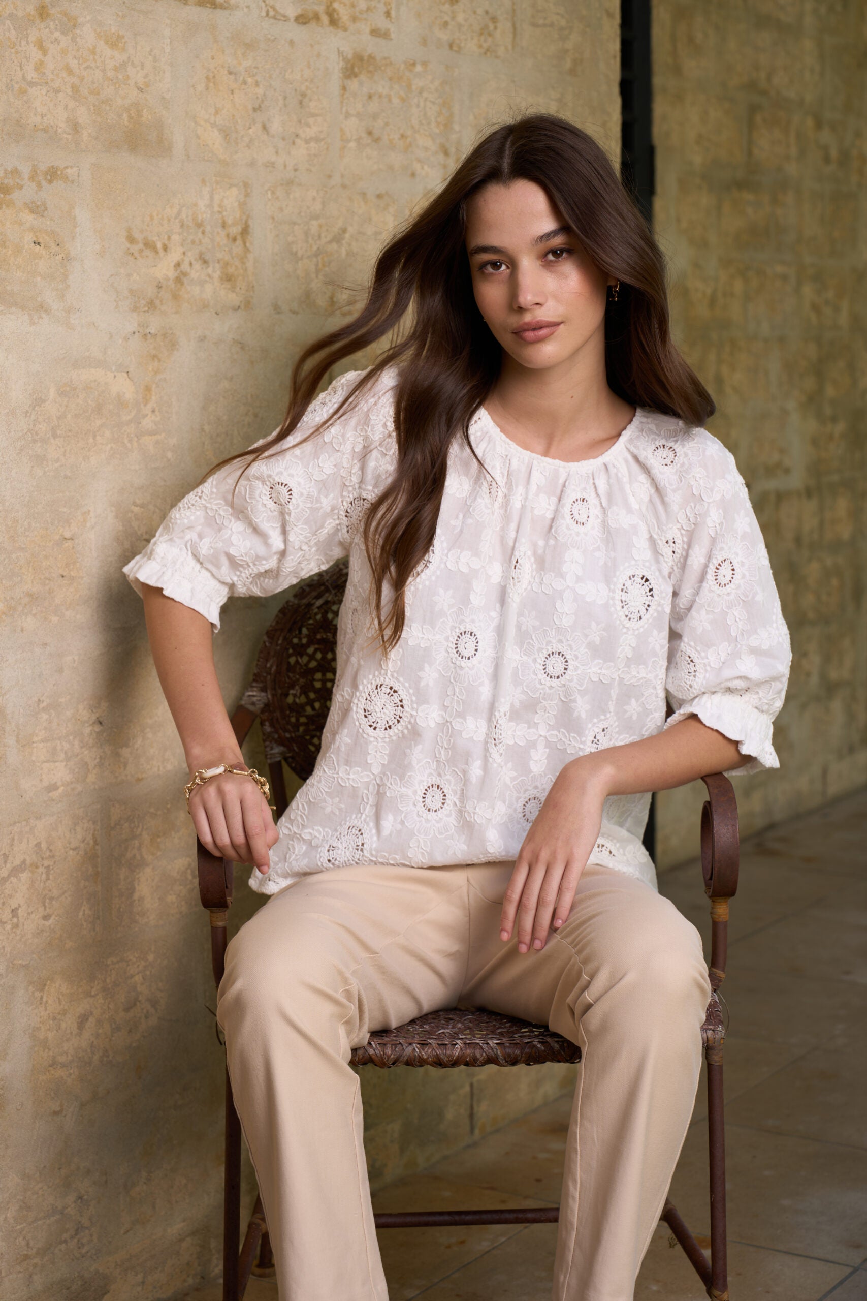 Asmita Top Silk White