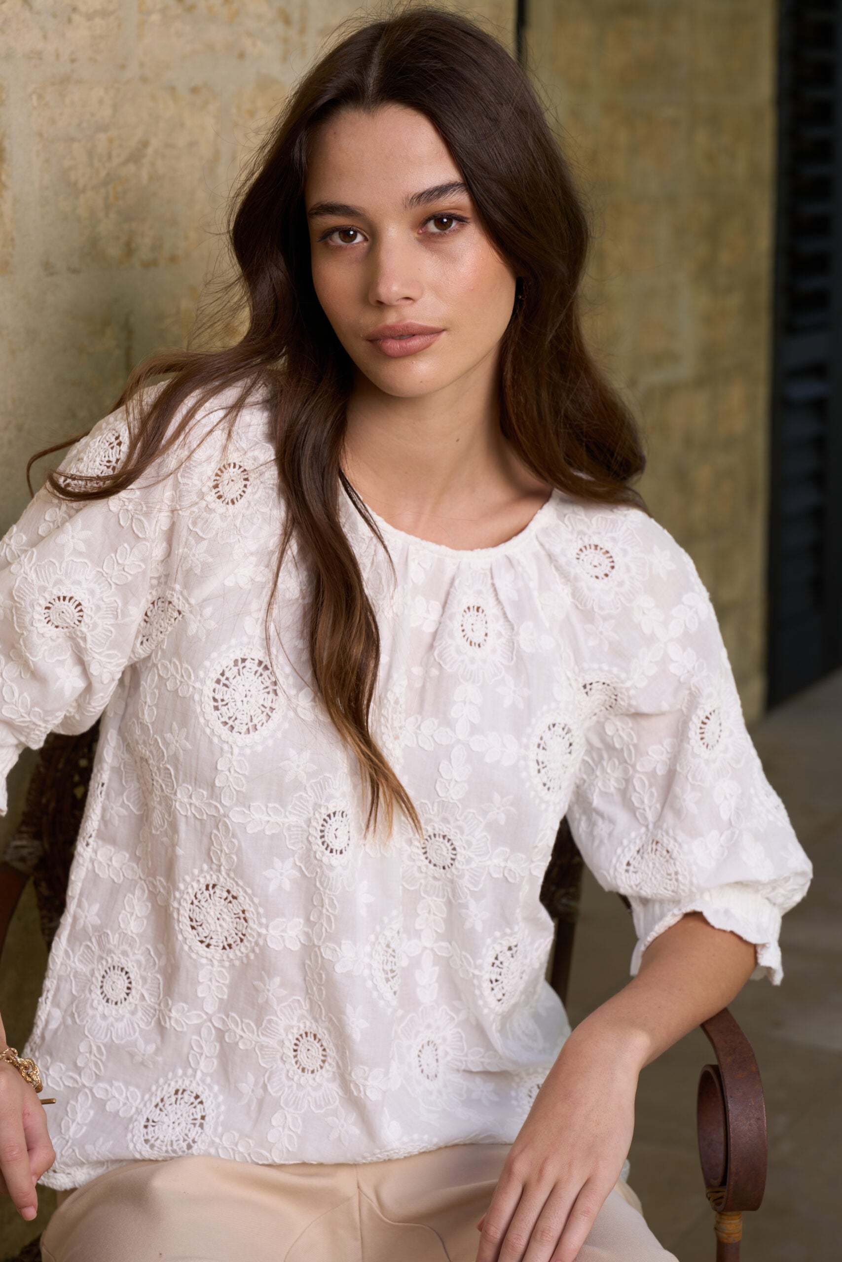 Asmita Top Silk White