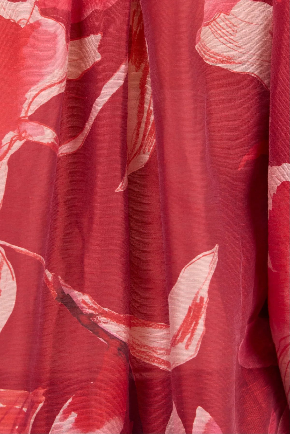 Sincere large red peony shirred back ss top