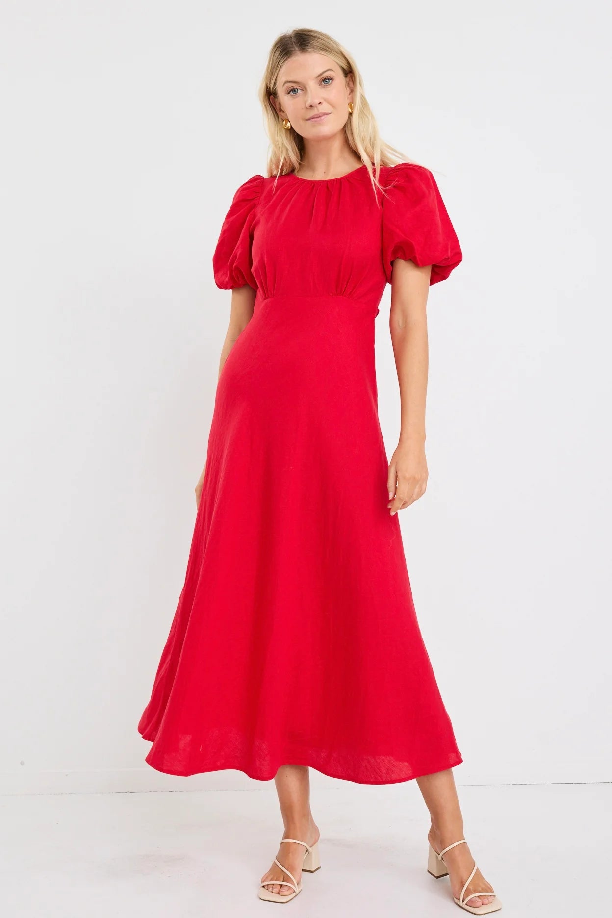 Stage Cherry Puff Sleeve Maxi Dress