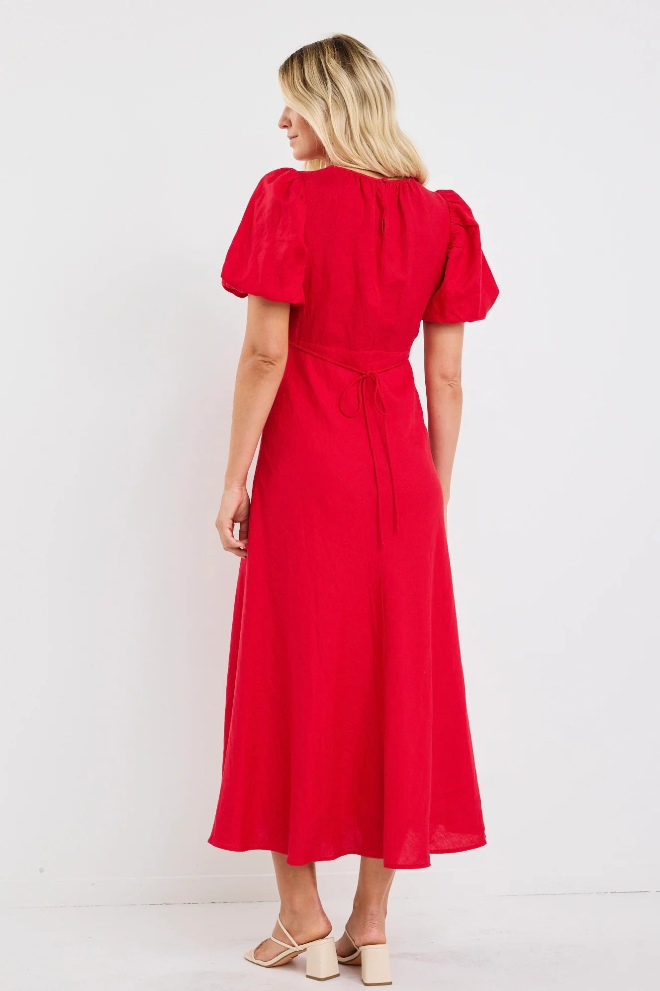 Stage Cherry Puff Sleeve Maxi Dress