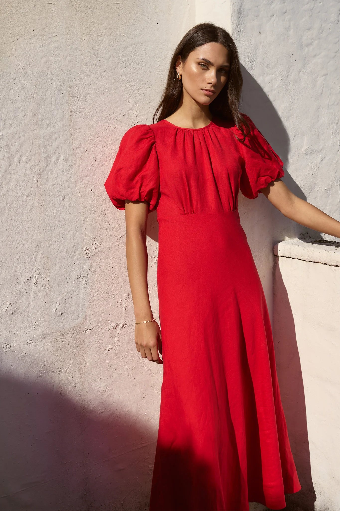 Stage Cherry Puff Sleeve Maxi Dress