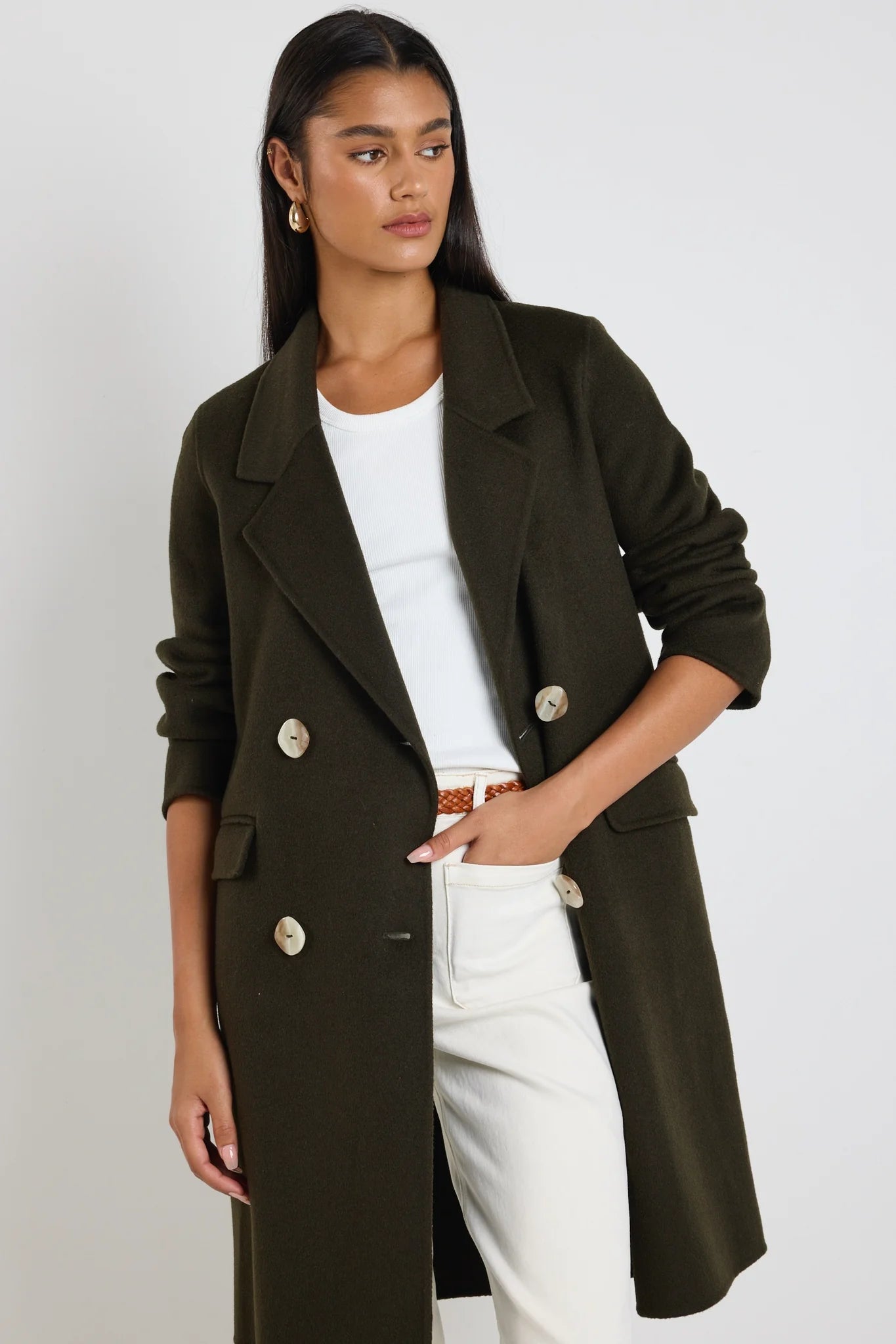 Stockholm Khaki Wool  Coat