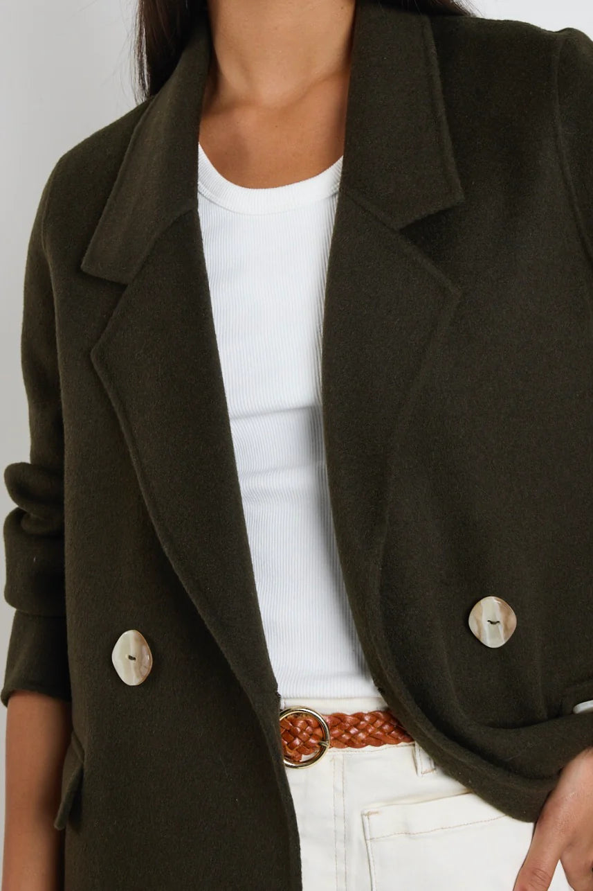Stockholm Khaki Wool  Coat