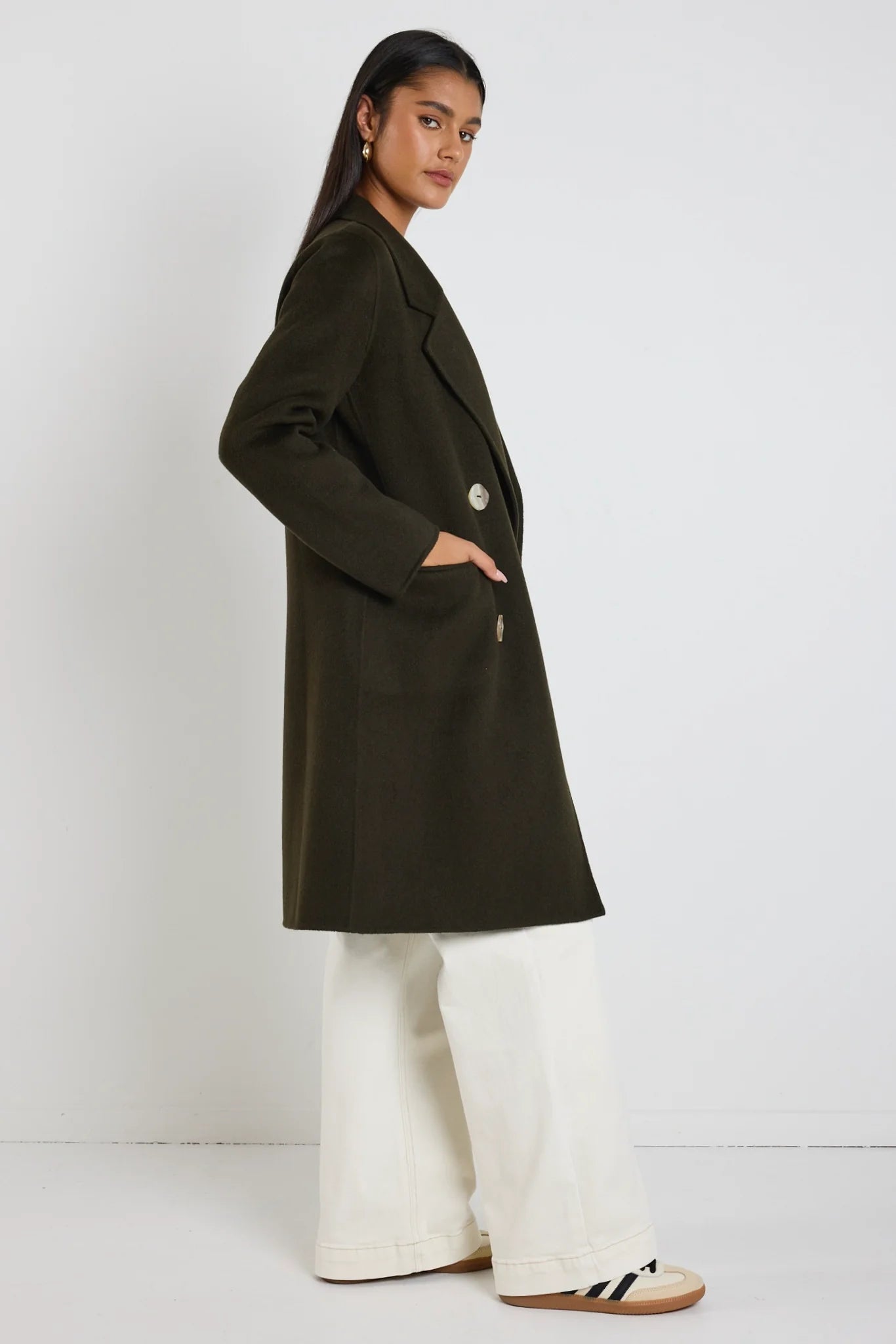 Stockholm Khaki Wool  Coat