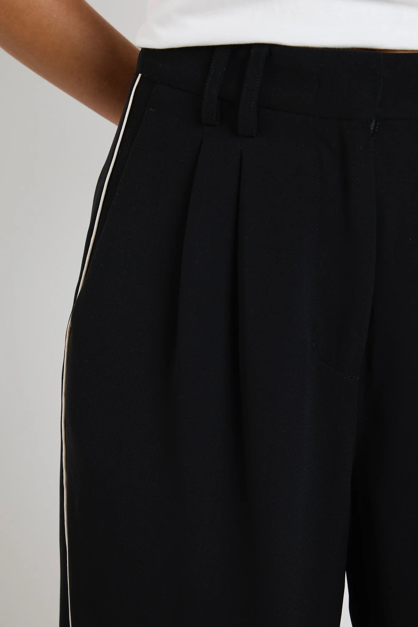 Collective Black Piped Trim Pants