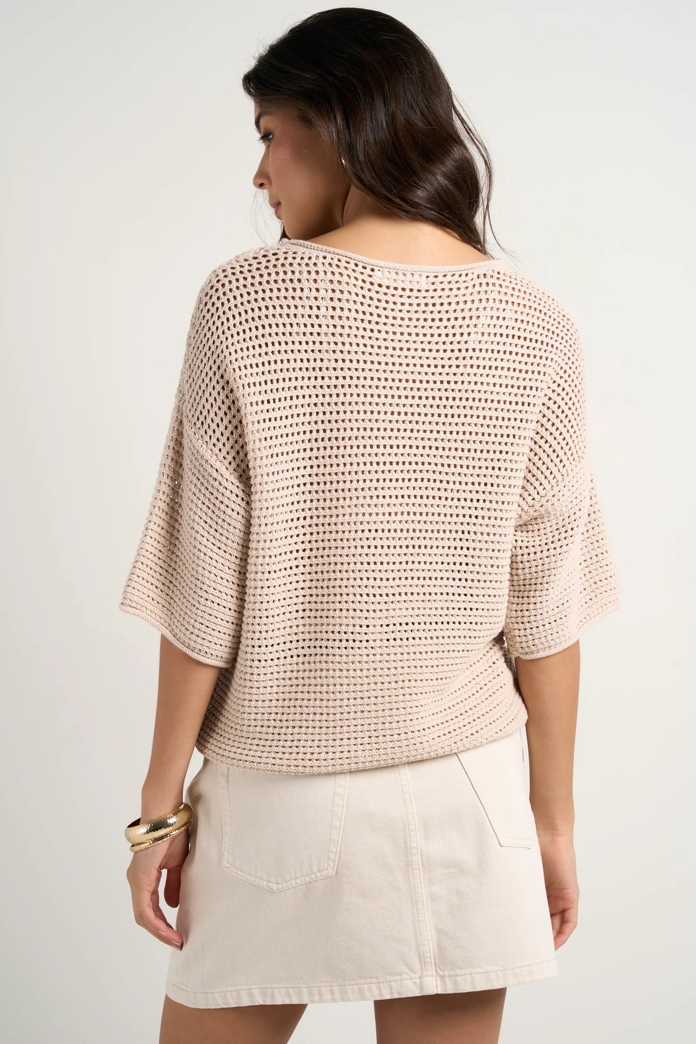 Sunrise String SS Crochet Knit Top