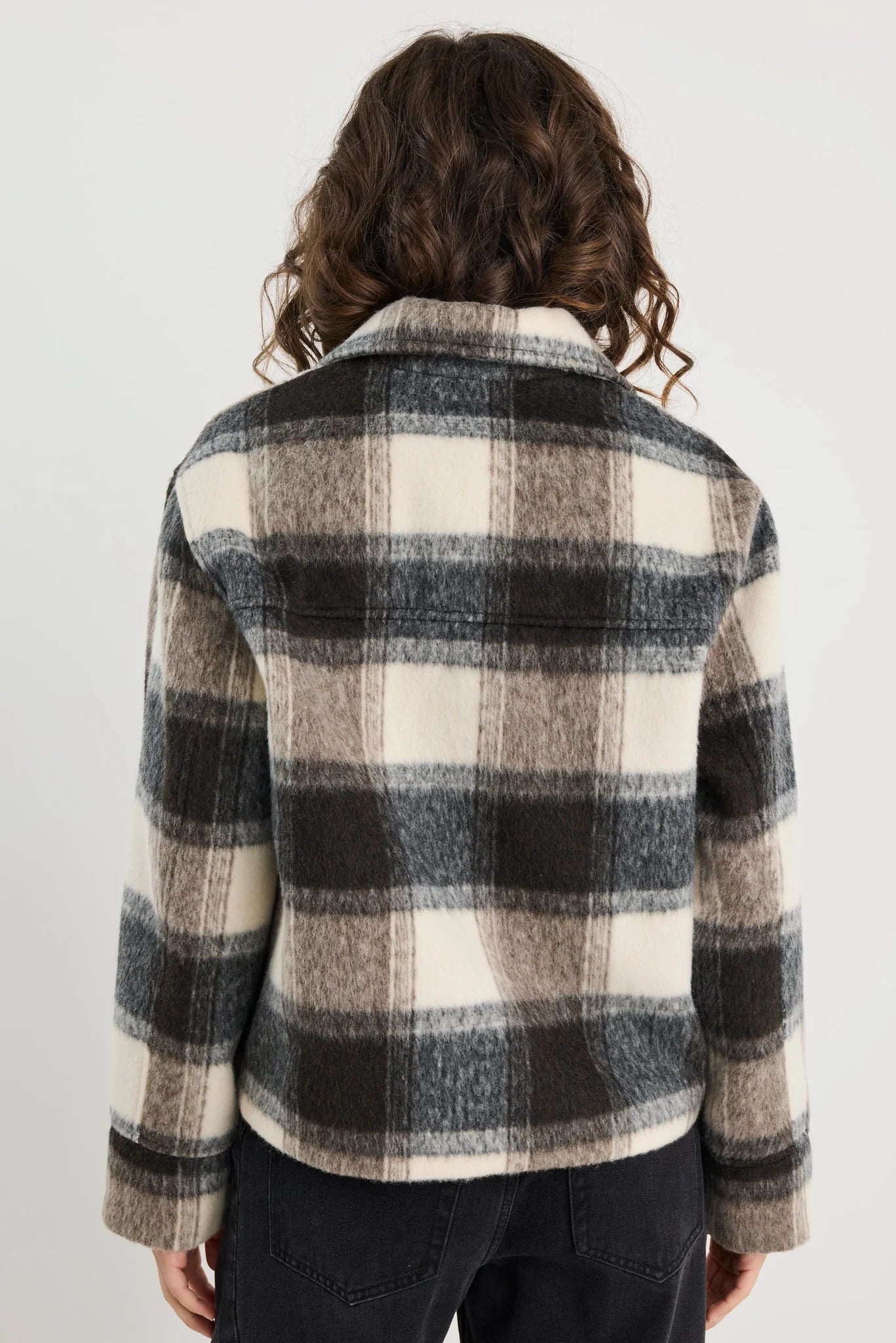 Sweeping Grey Check Soft Jacket
