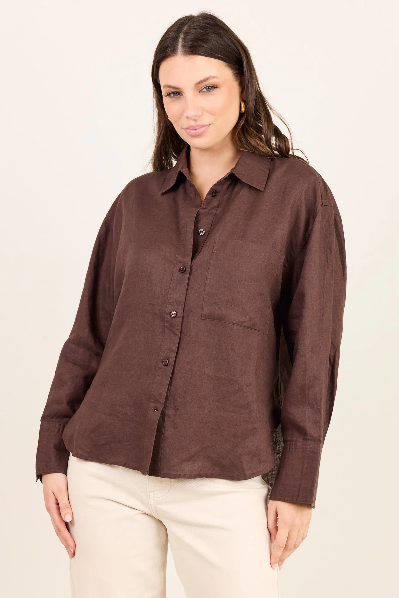Uplifted Dark Chocolate Oversized Shirt