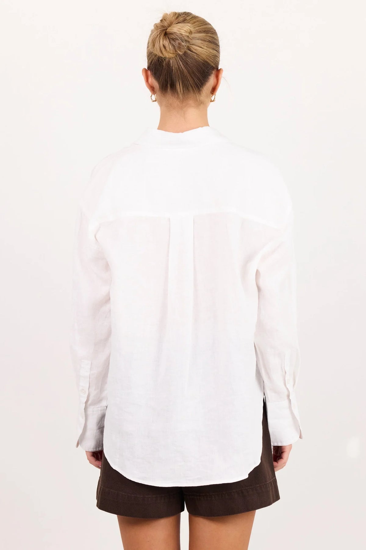 Uplifted Ivory Linen Oversized Shirt