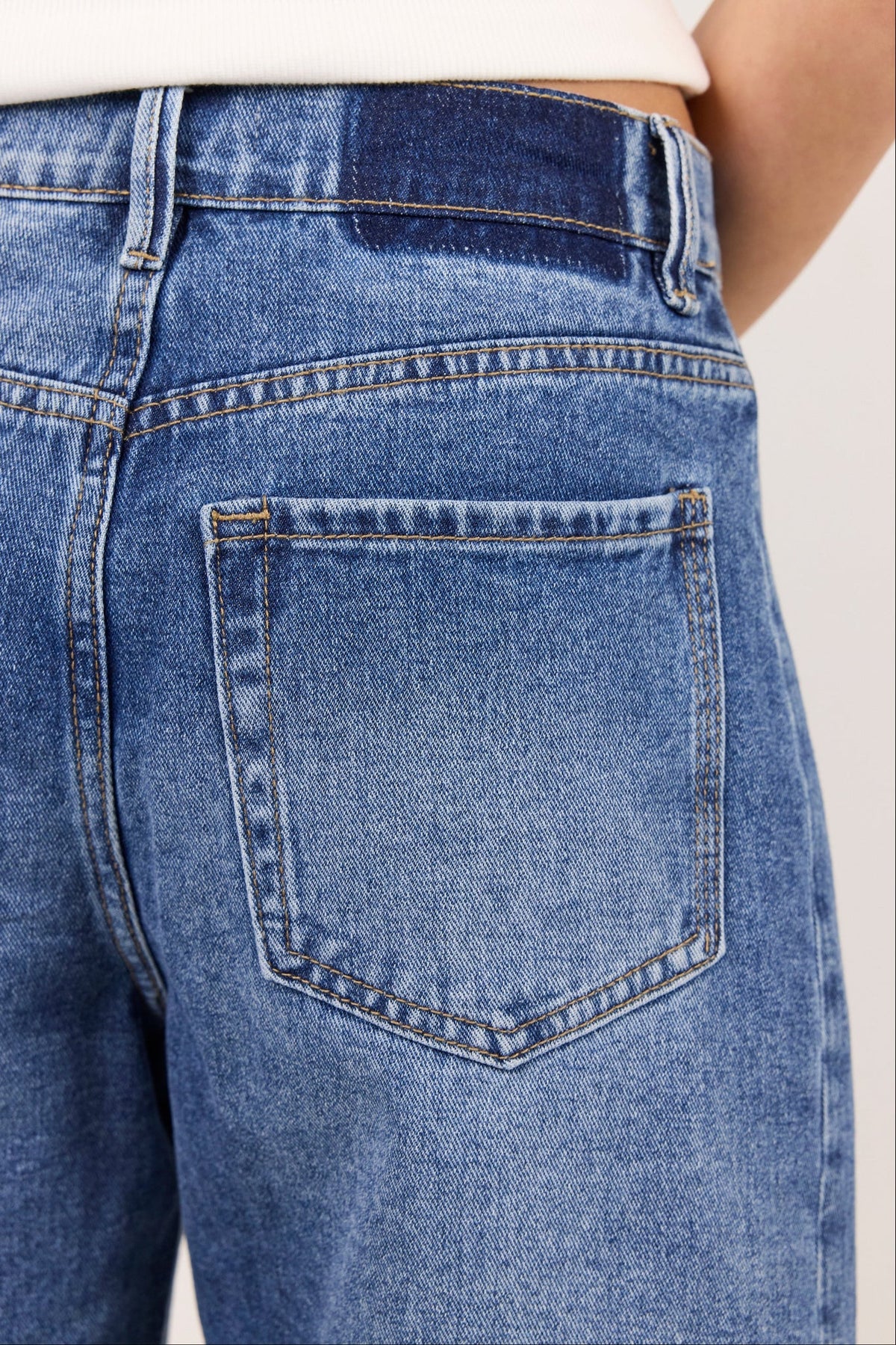 Academy deep blue denim barrel shorts