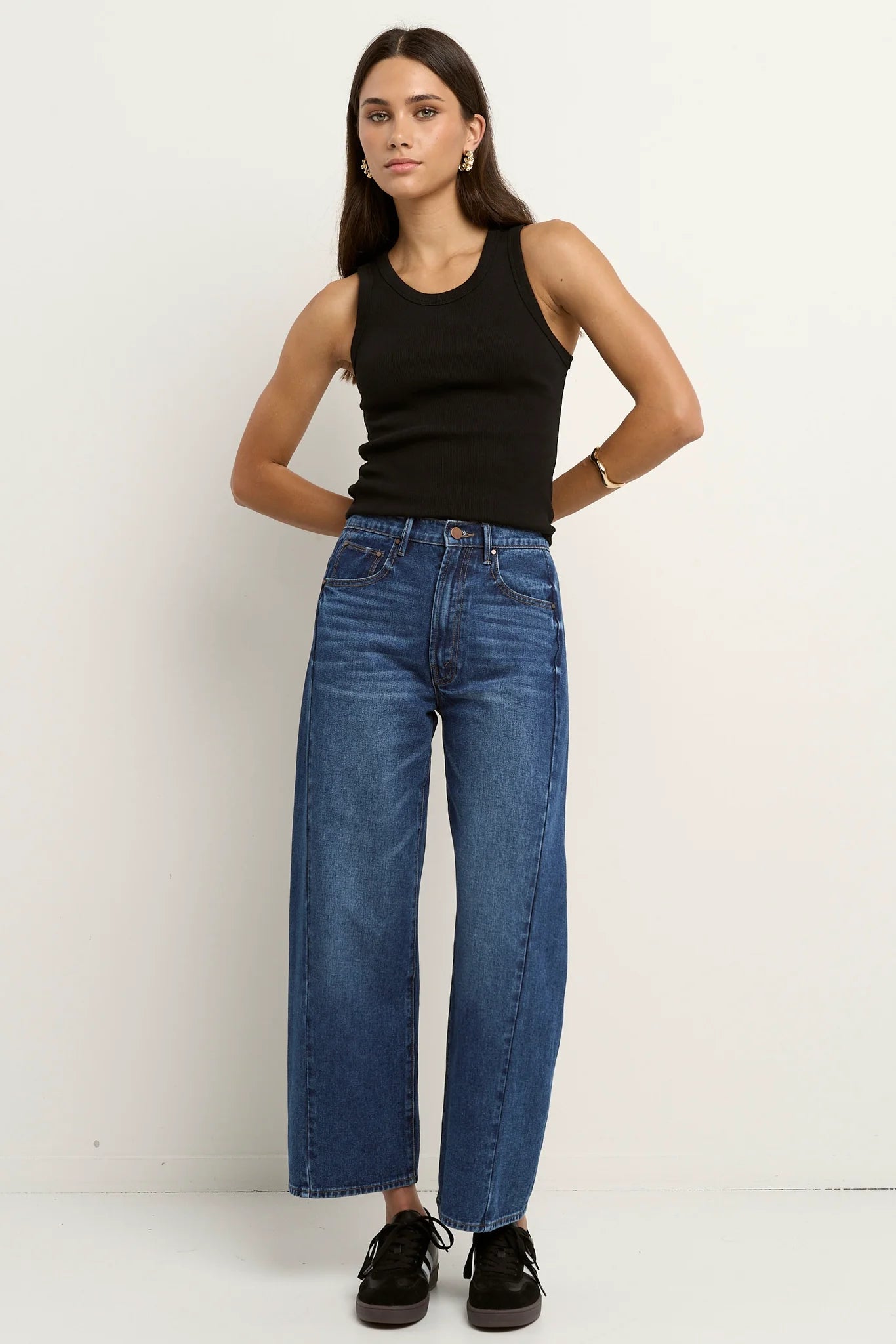 Varsity Deep Blue Barrel Jean