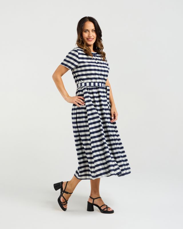 Scarlett Dress Navy Check