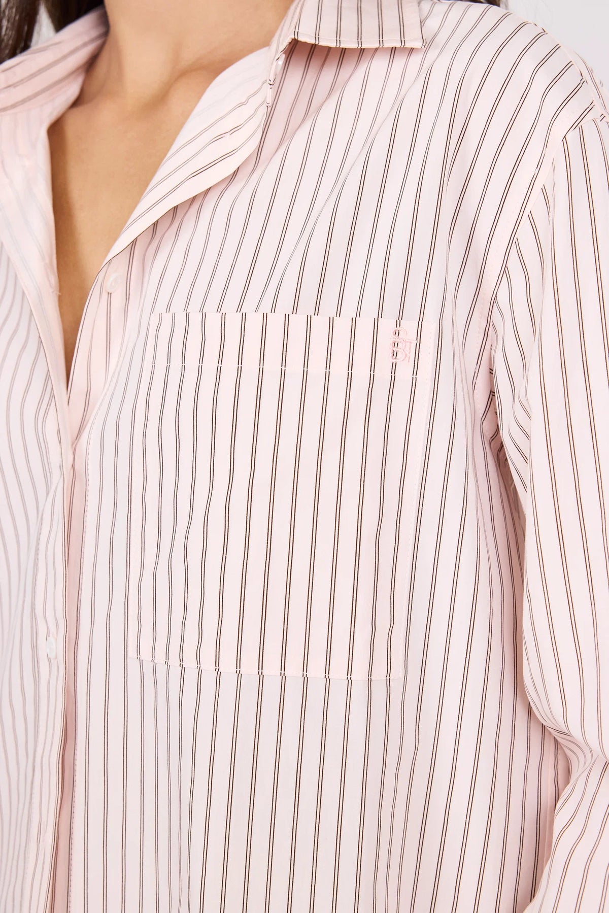 You Got This Blush Double Pinstripe Shirt