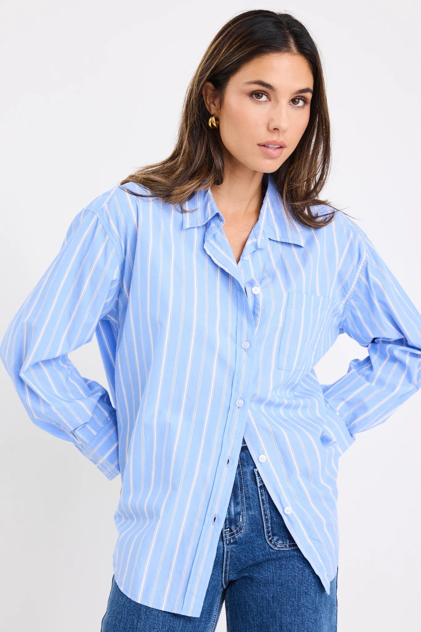 You got this Mid Blue Stripe Shirt