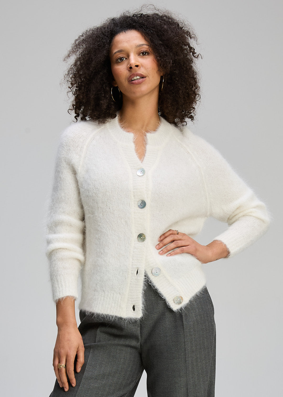 Alpaca Cardi White