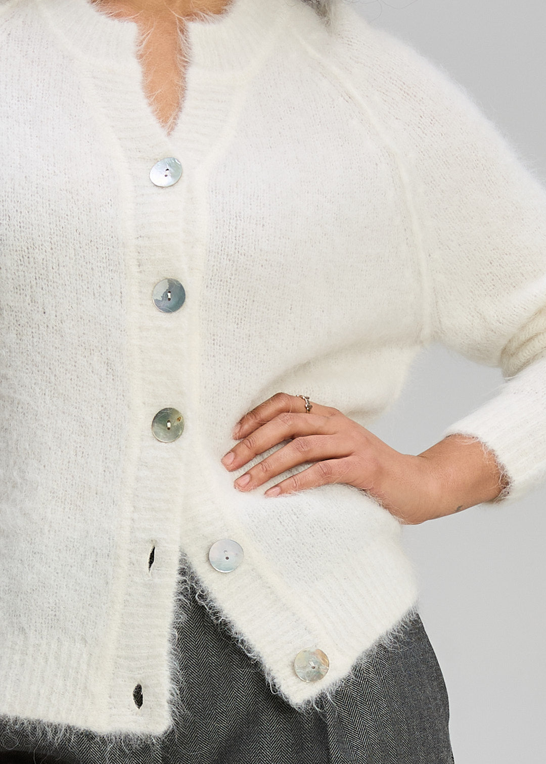 Alpaca Cardi White