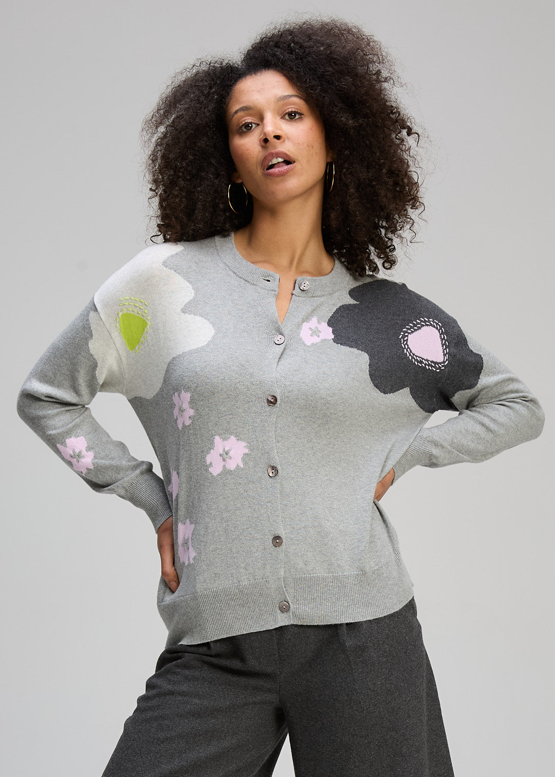 Petal Play Cardi Marl