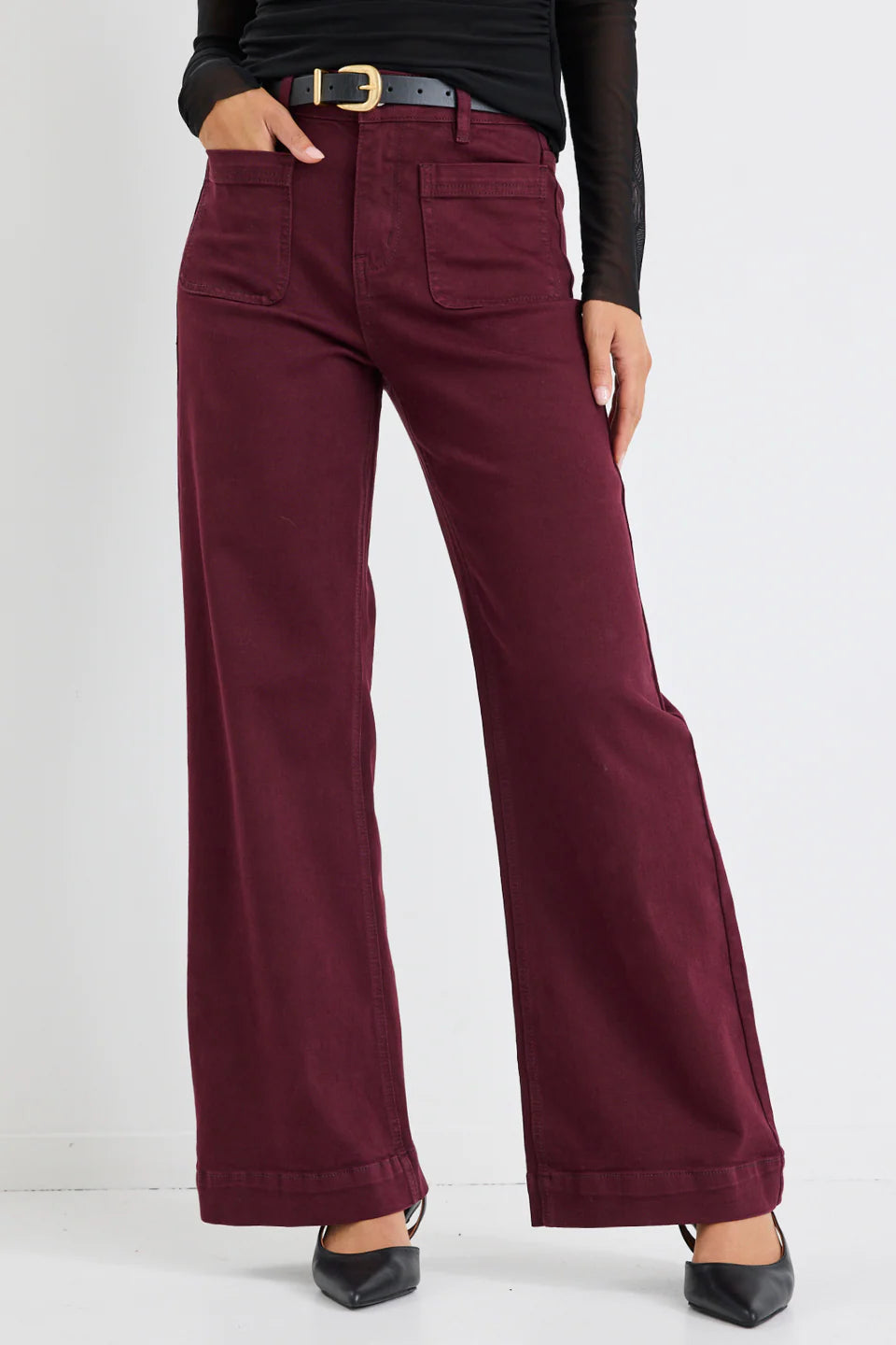 Zoey Burgundy High Rise Jean