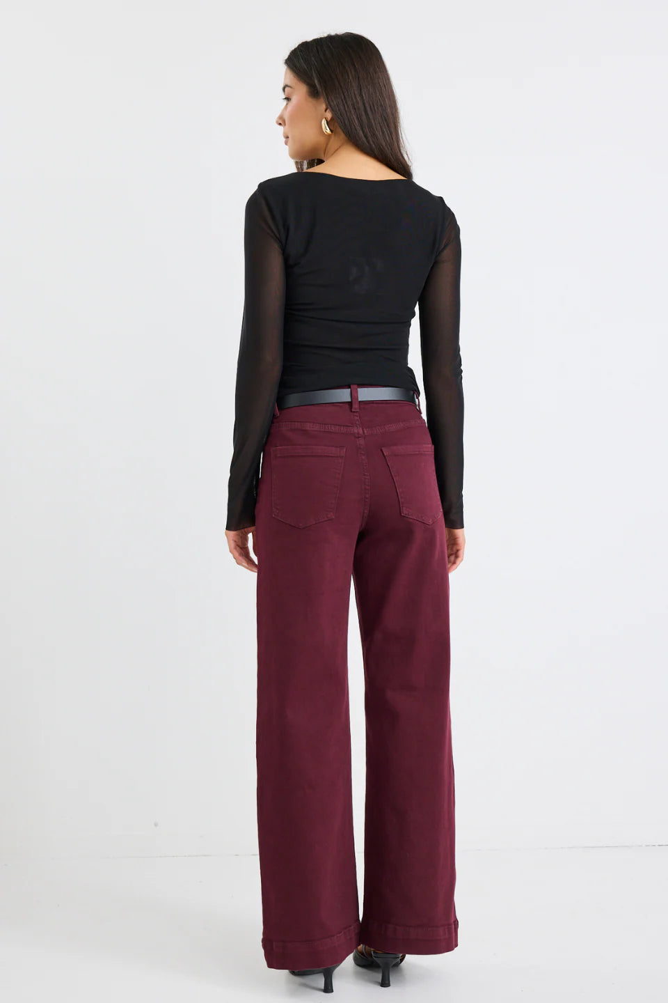 Zoey Burgundy High Rise Jean